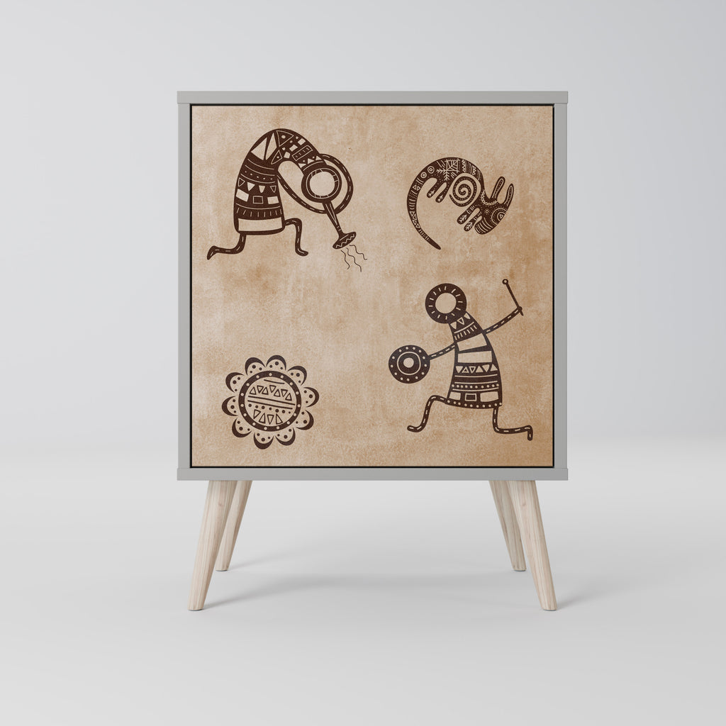 AFRICAN STYLE Sideboard mit 1 Tür in Grau