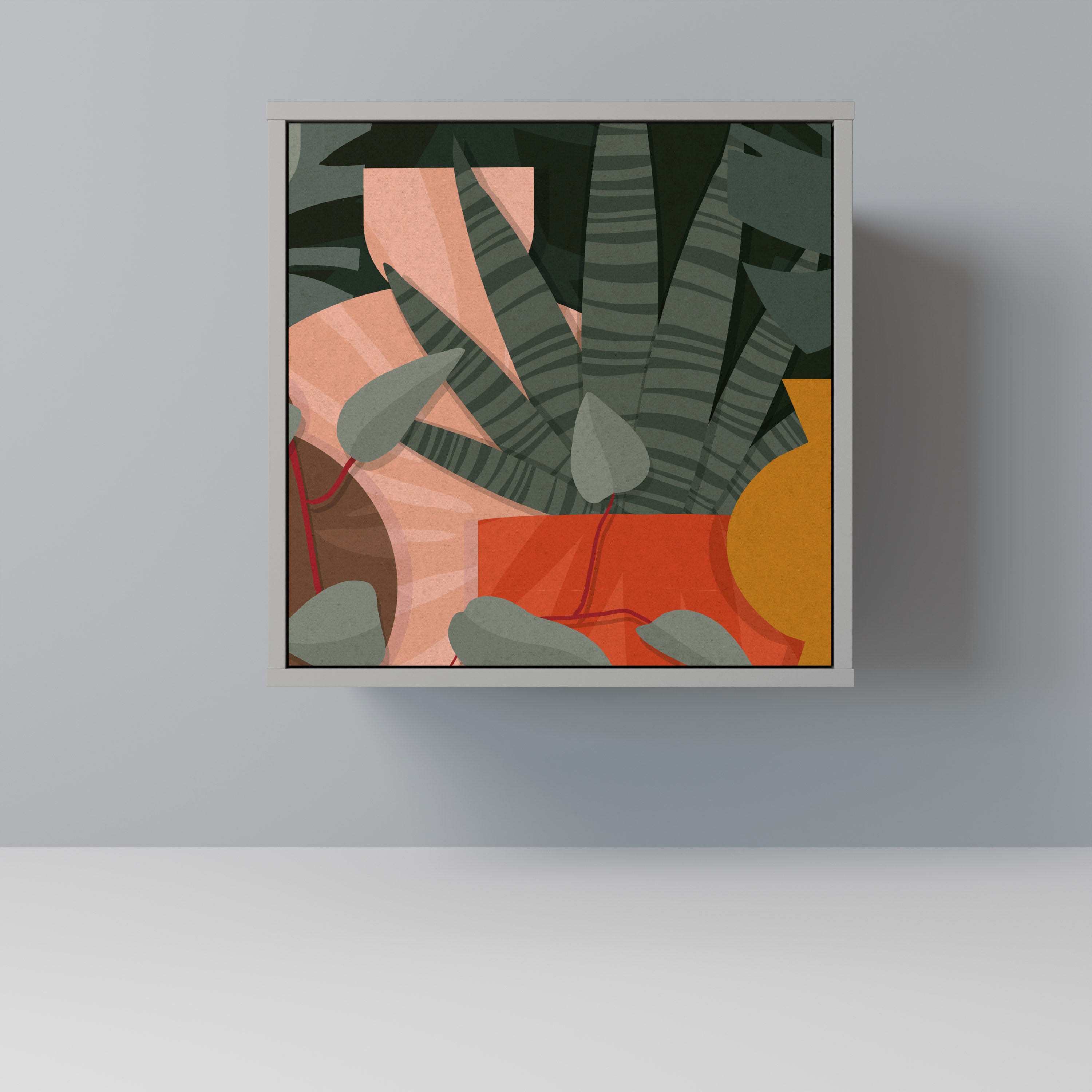 TROPICAL COMPOSITION Sideboard mit 1 Tür in Grau