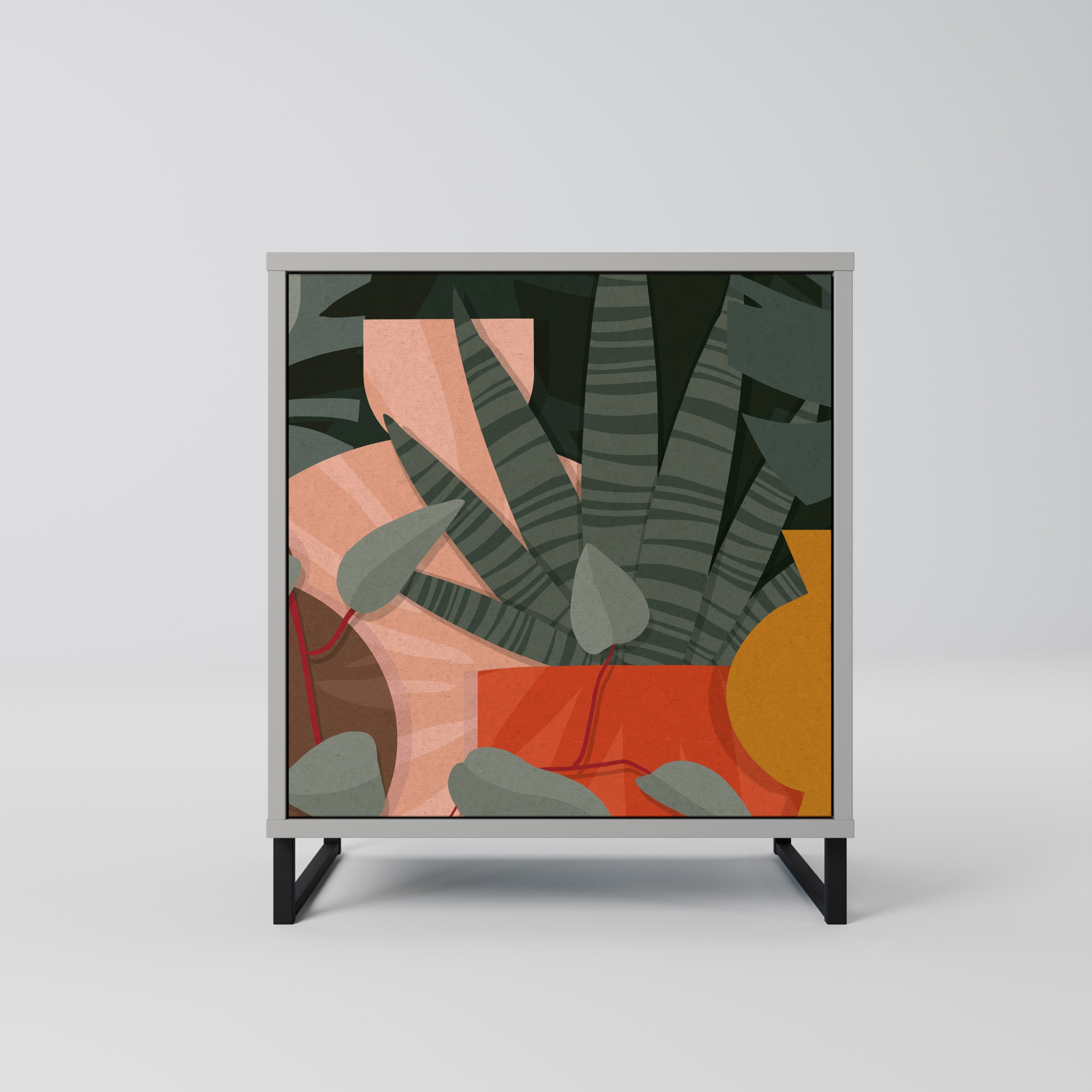 TROPICAL COMPOSITION Sideboard mit 1 Tür in Grau