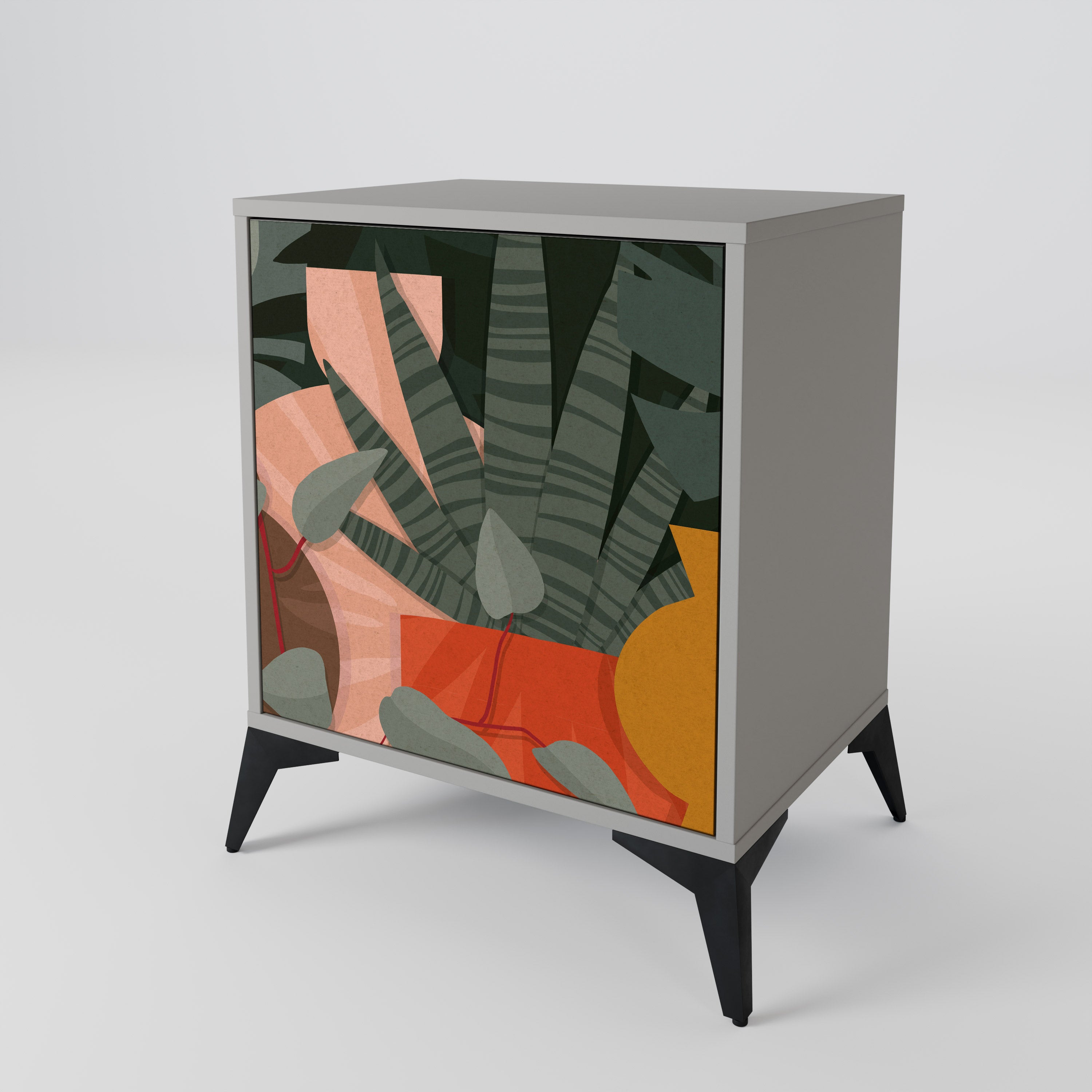 TROPICAL COMPOSITION Sideboard mit 1 Tür in Grau
