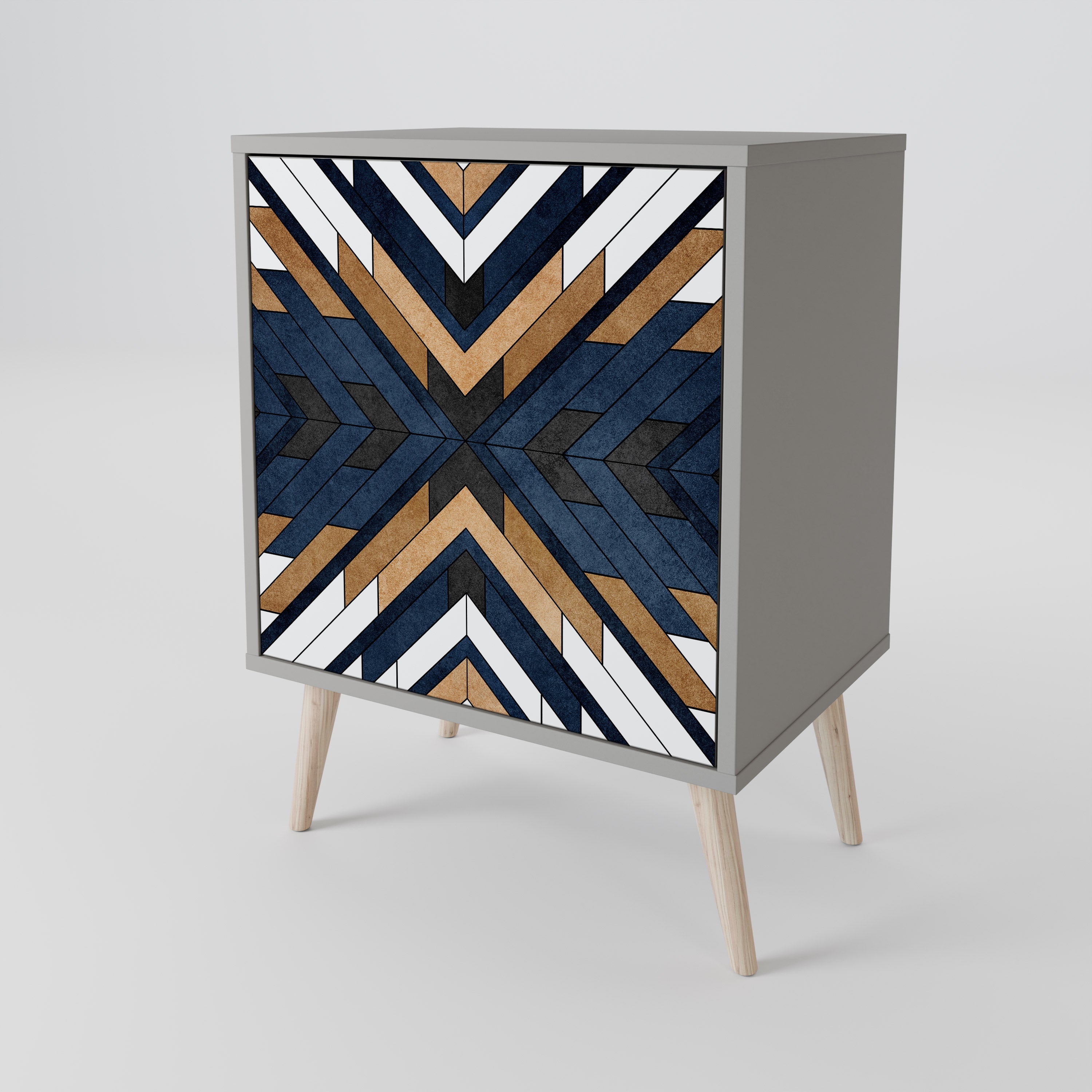 ARTFUL GEOMETRY Sideboard mit 1 Tür in Grau