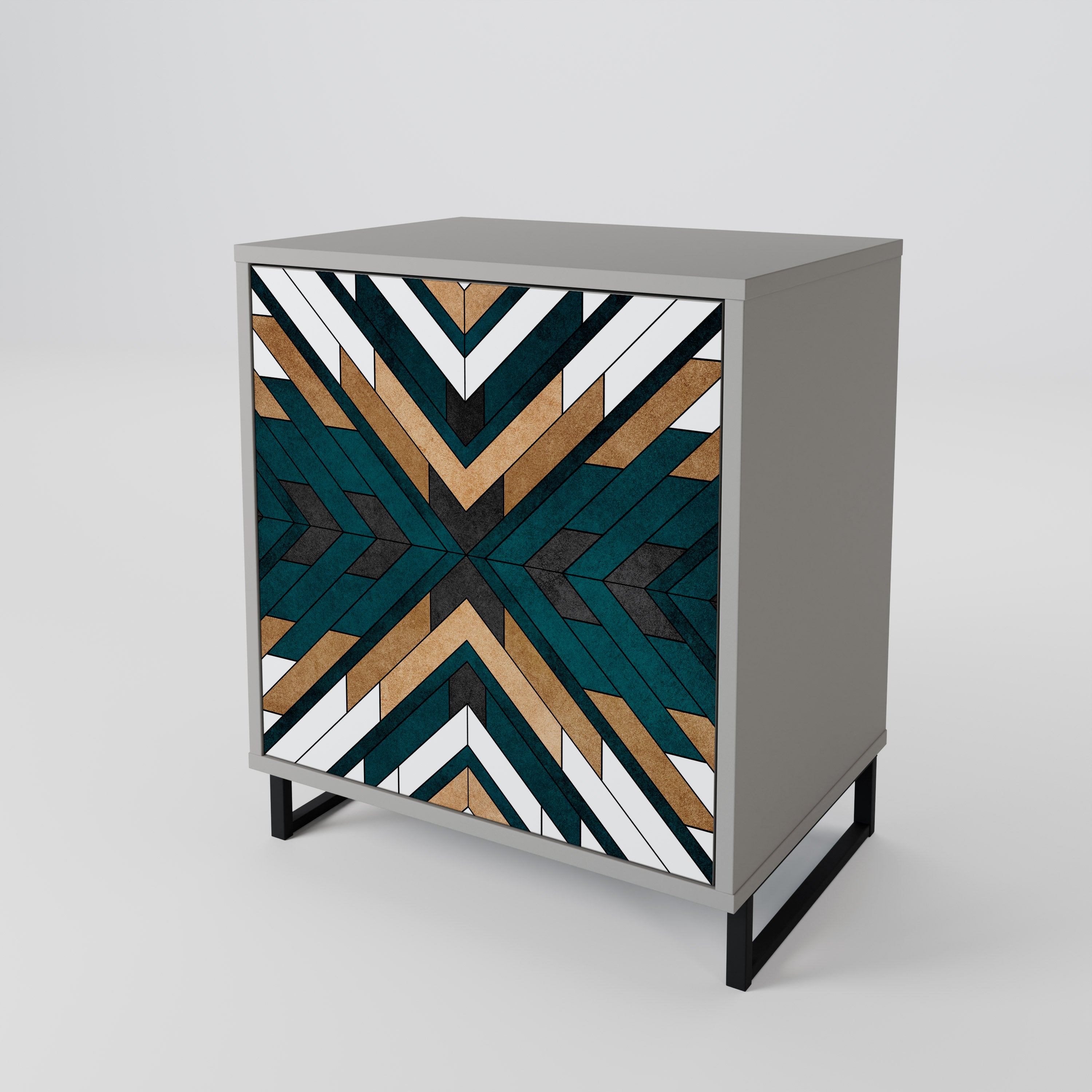 ARTISTIC GEOMETRY Sideboard mit 1 Tür in Grau