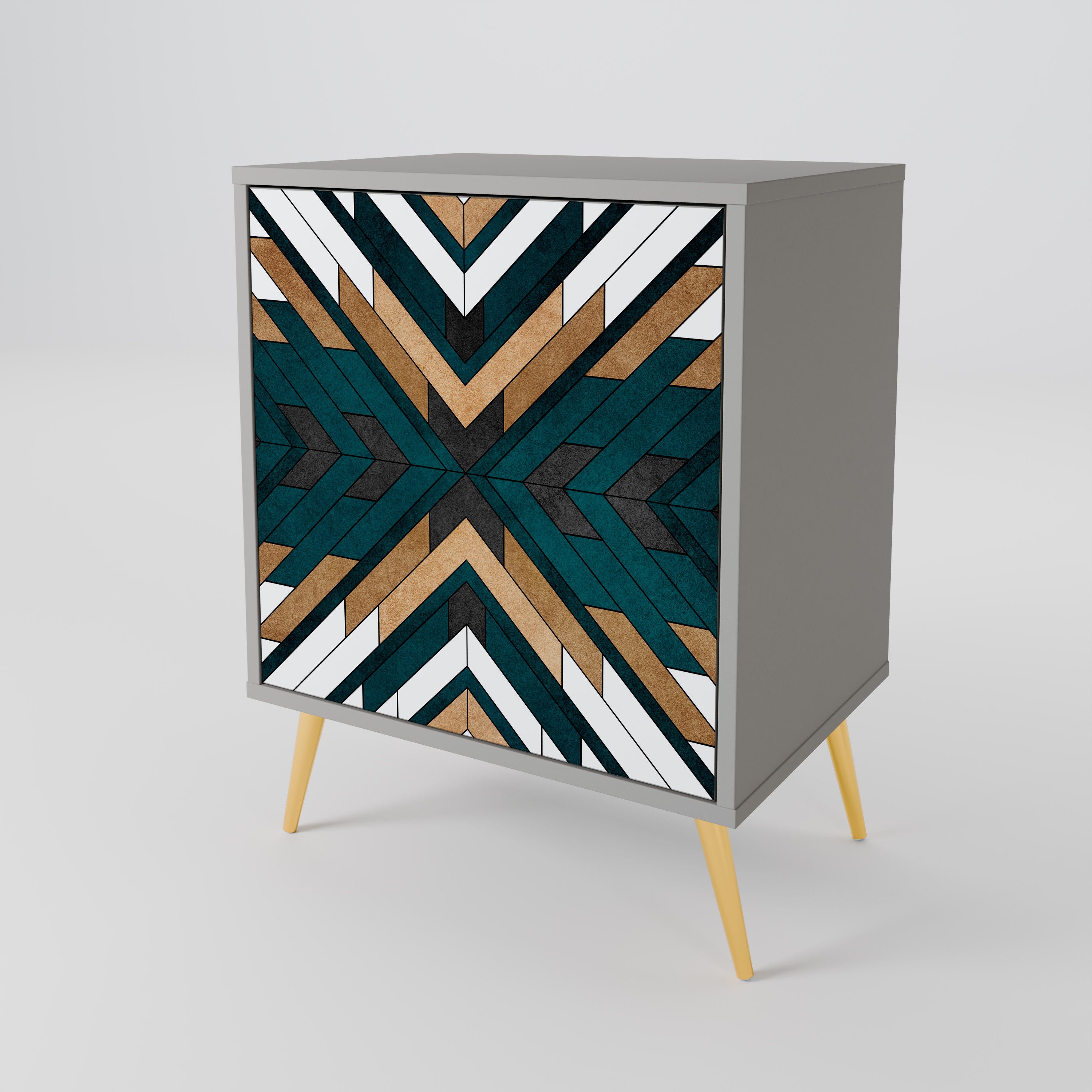 ARTISTIC GEOMETRY Sideboard mit 1 Tür in Grau