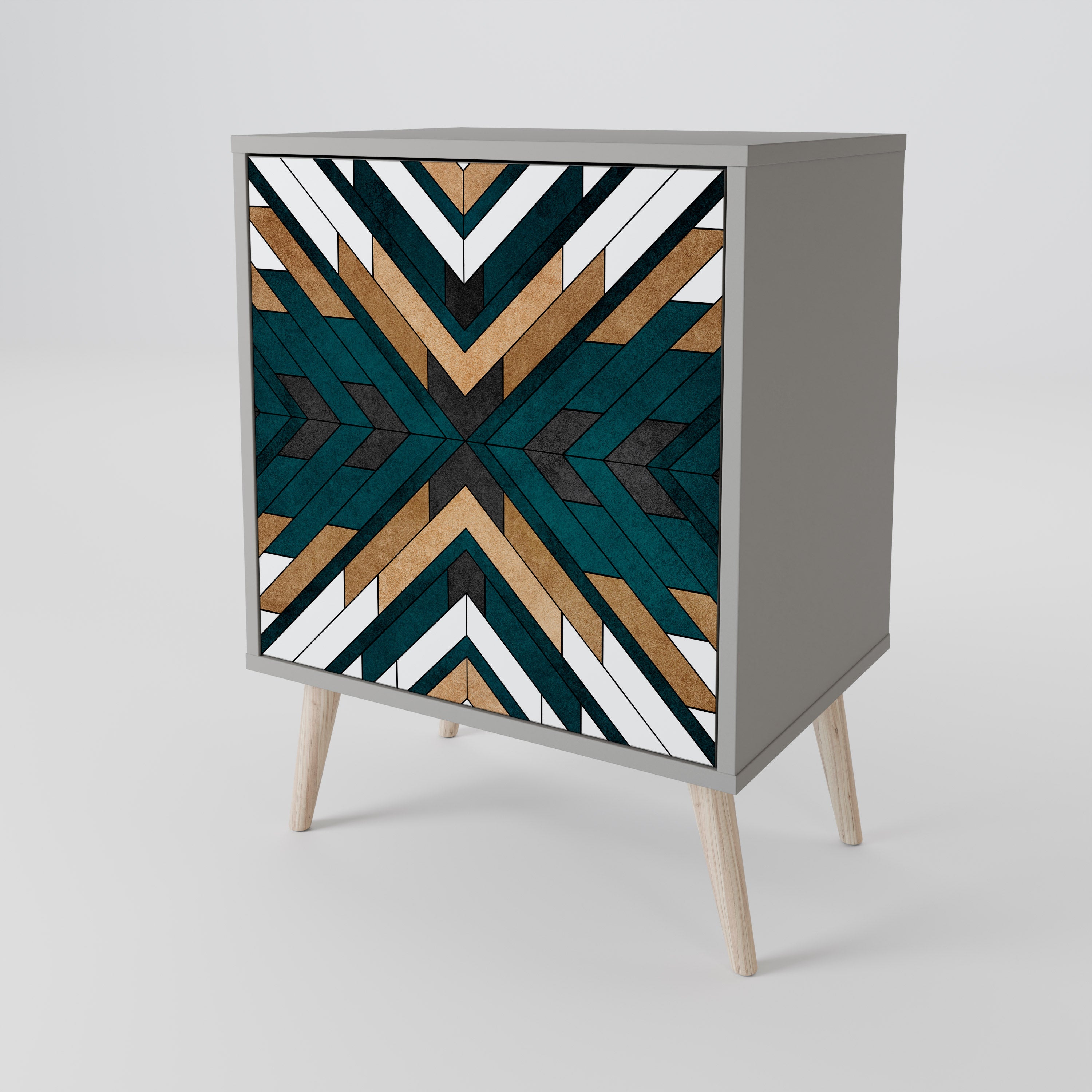 ARTISTIC GEOMETRY Sideboard mit 1 Tür in Grau