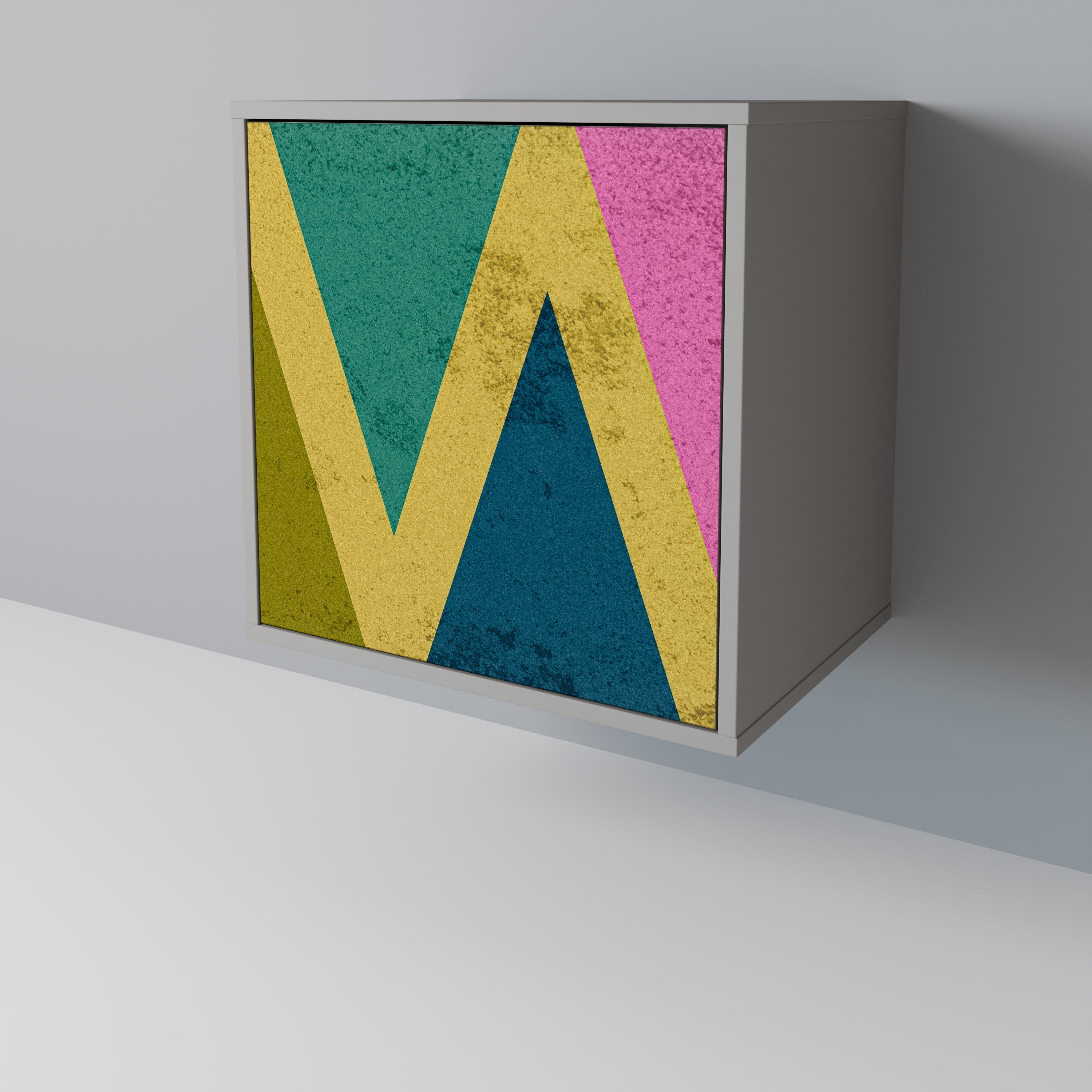 COLORFUL TRIANGLES Sideboard mit 1 Tür in Grau