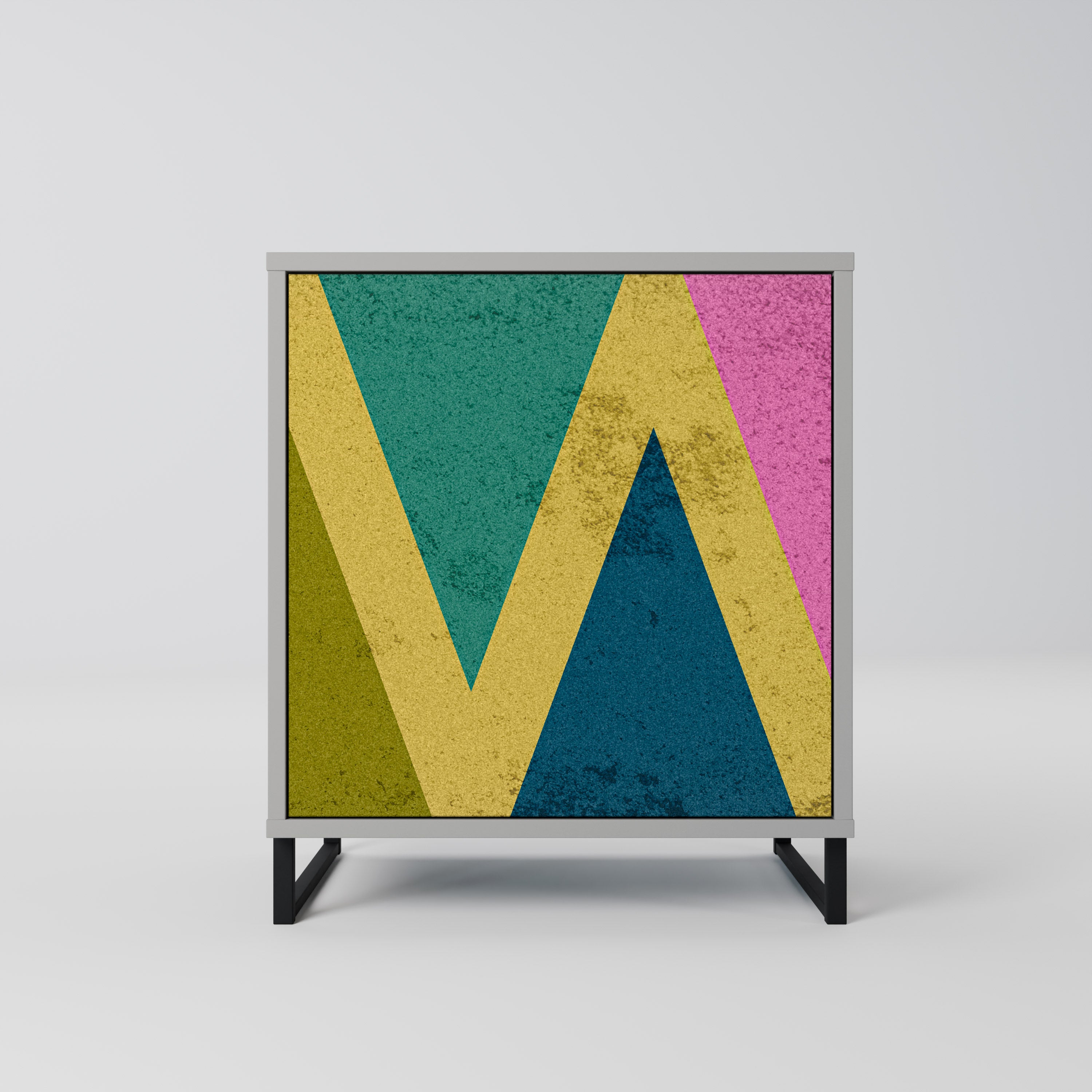 COLORFUL TRIANGLES Sideboard mit 1 Tür in Grau