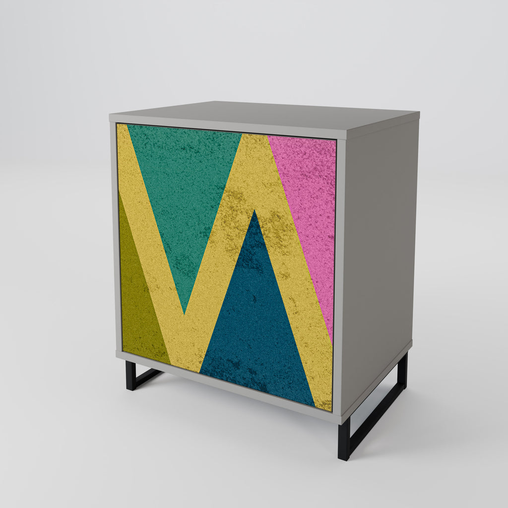 COLORFUL TRIANGLES Sideboard mit 1 Tür in Grau
