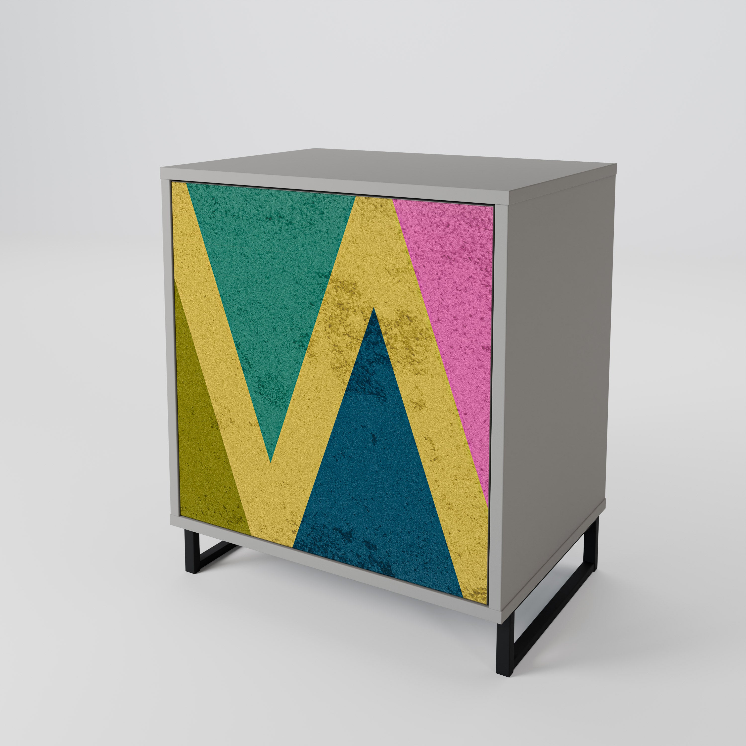 COLORFUL TRIANGLES Sideboard mit 1 Tür in Grau