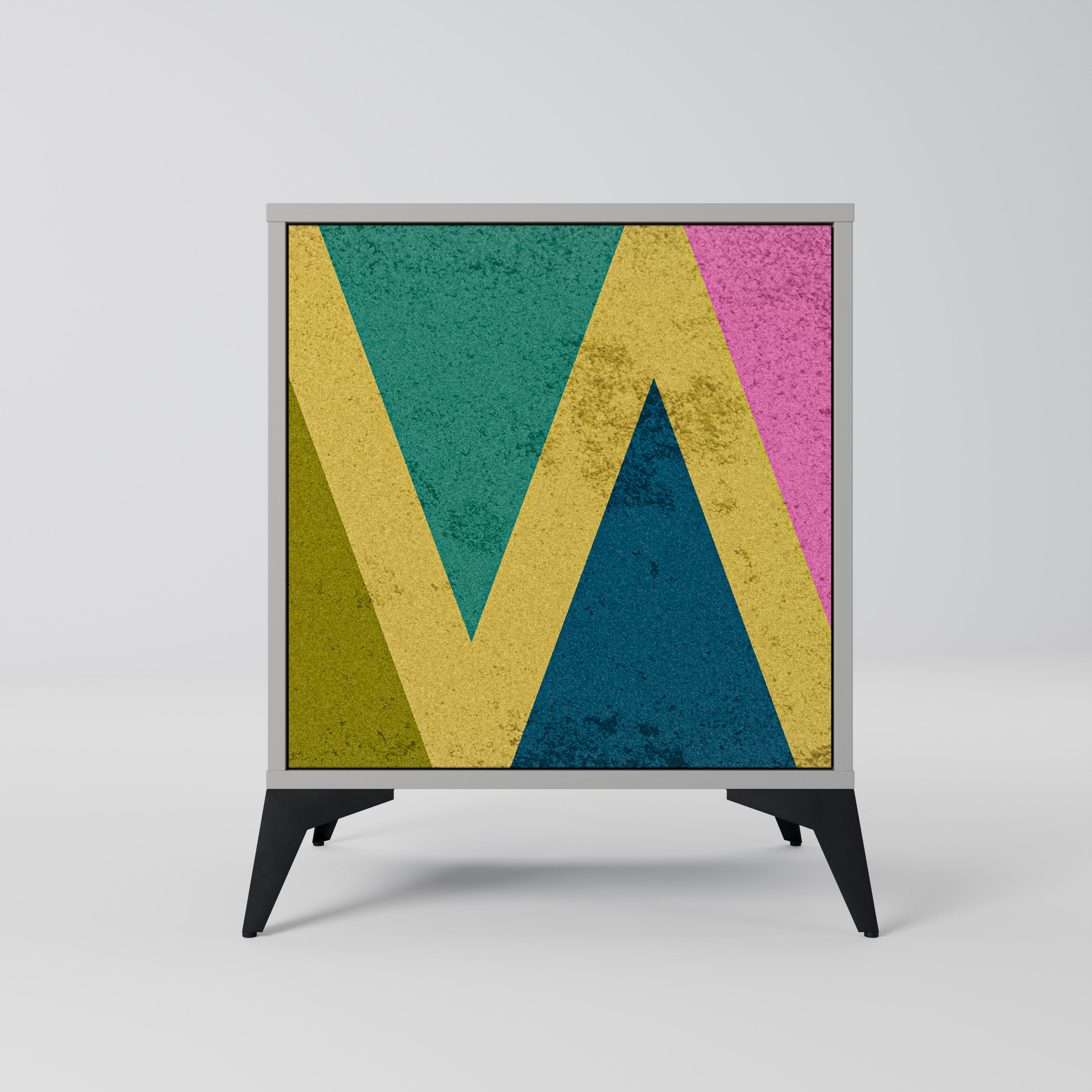 COLORFUL TRIANGLES Sideboard mit 1 Tür in Grau