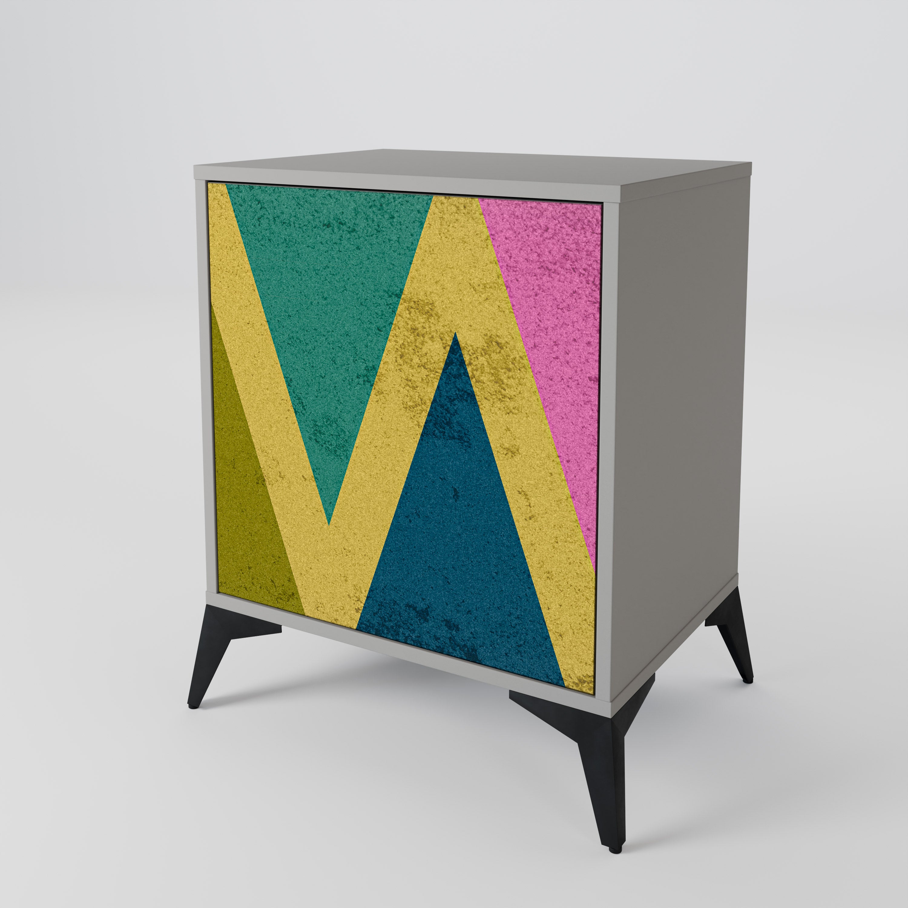 COLORFUL TRIANGLES Sideboard mit 1 Tür in Grau
