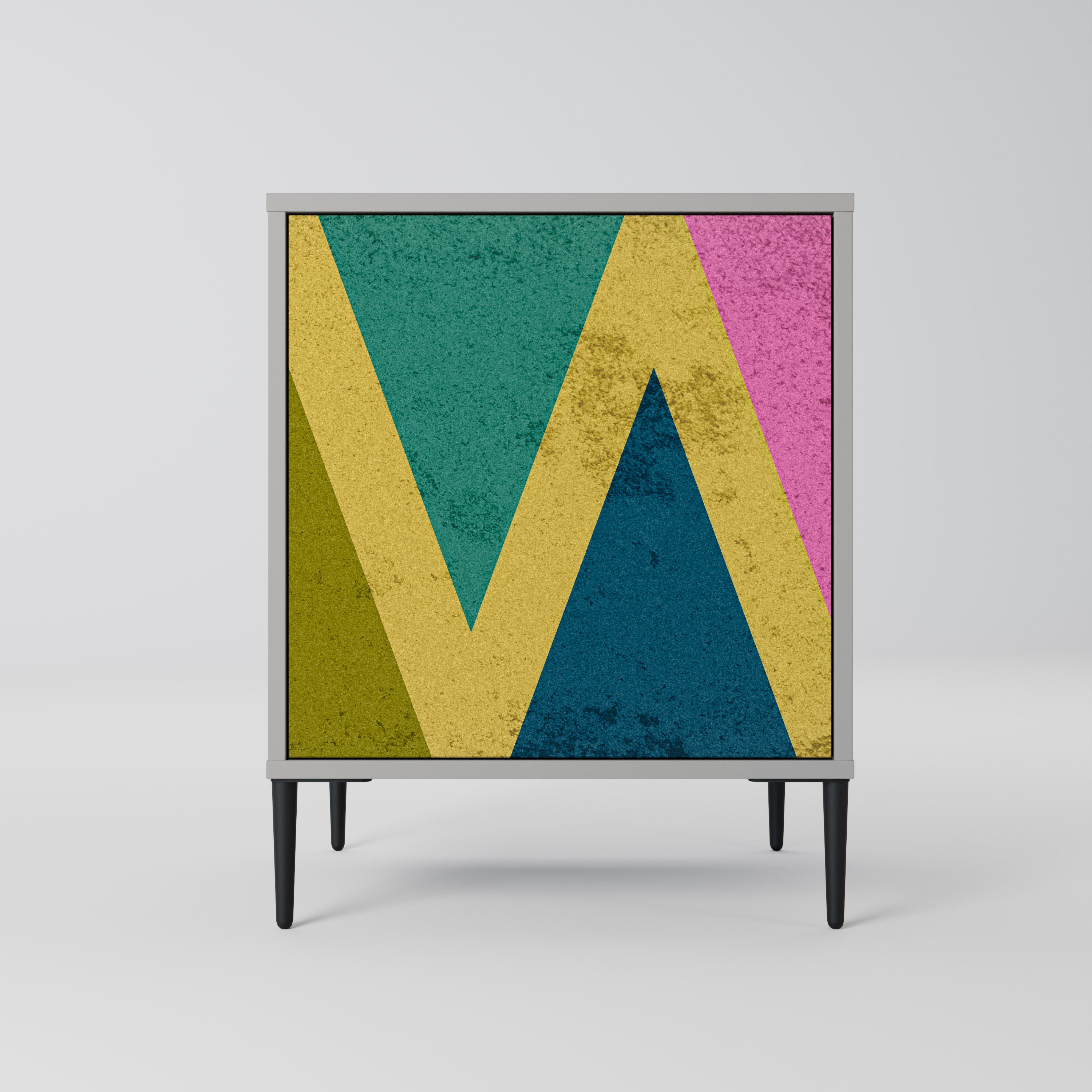 COLORFUL TRIANGLES Sideboard mit 1 Tür in Grau