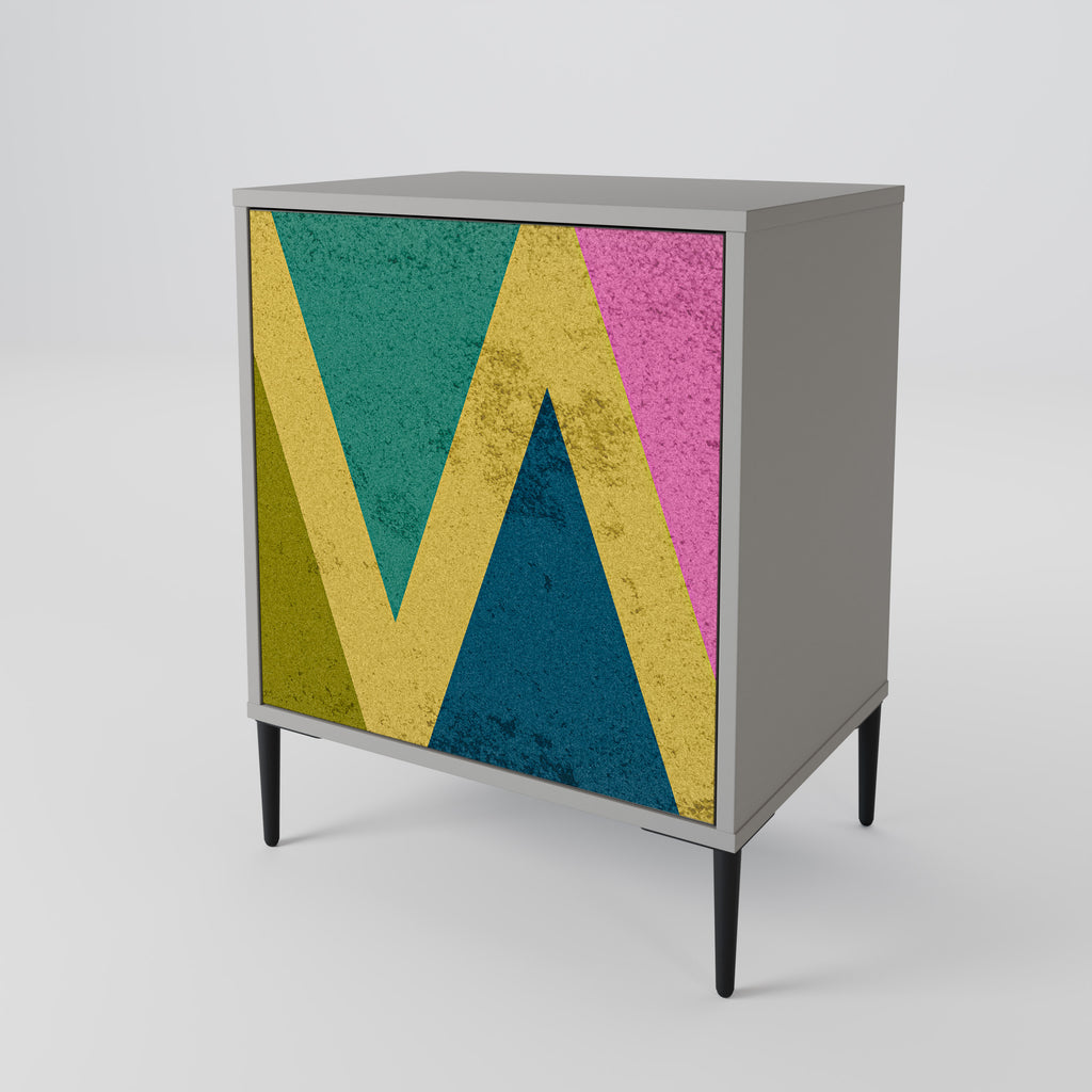 COLORFUL TRIANGLES Sideboard mit 1 Tür in Grau