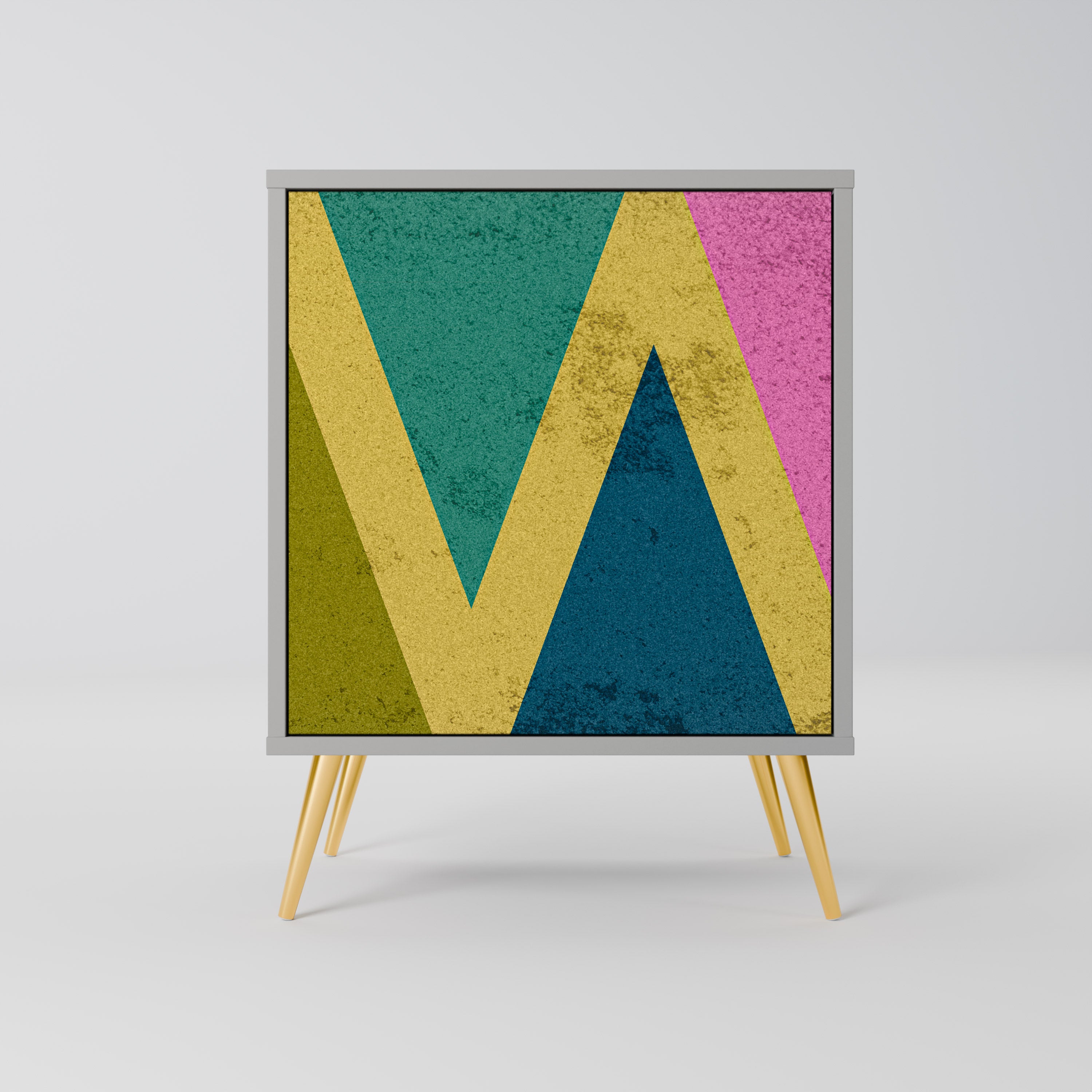 COLORFUL TRIANGLES Sideboard mit 1 Tür in Grau