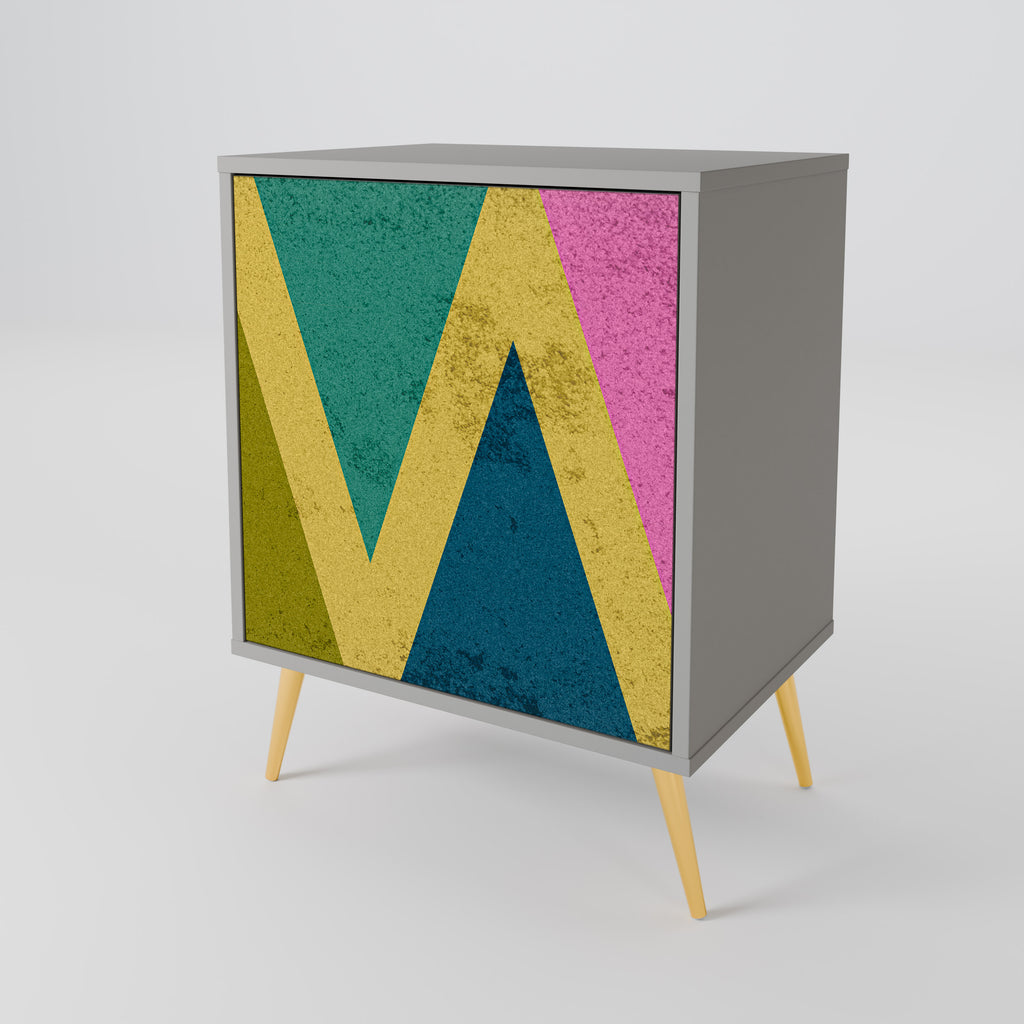 COLORFUL TRIANGLES Sideboard mit 1 Tür in Grau