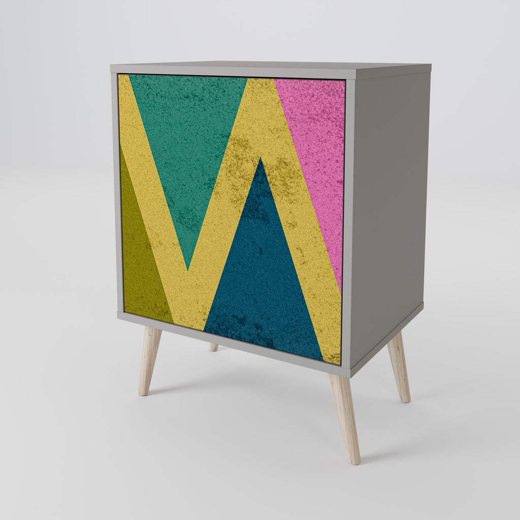 COLORFUL TRIANGLES Sideboard mit 1 Tür in Grau