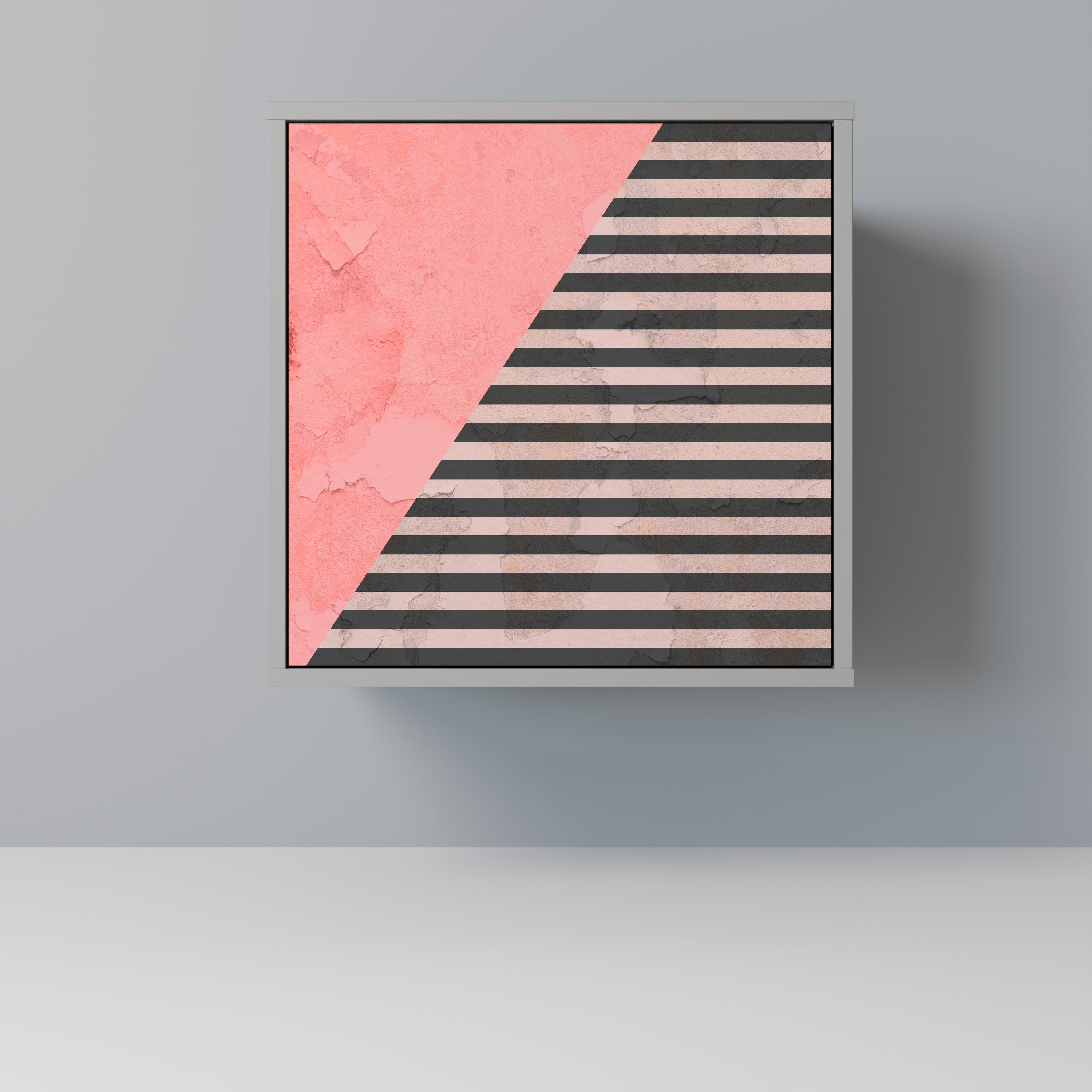 GLAMOROUS STRIPE Sideboard mit 1 Tür in Grau