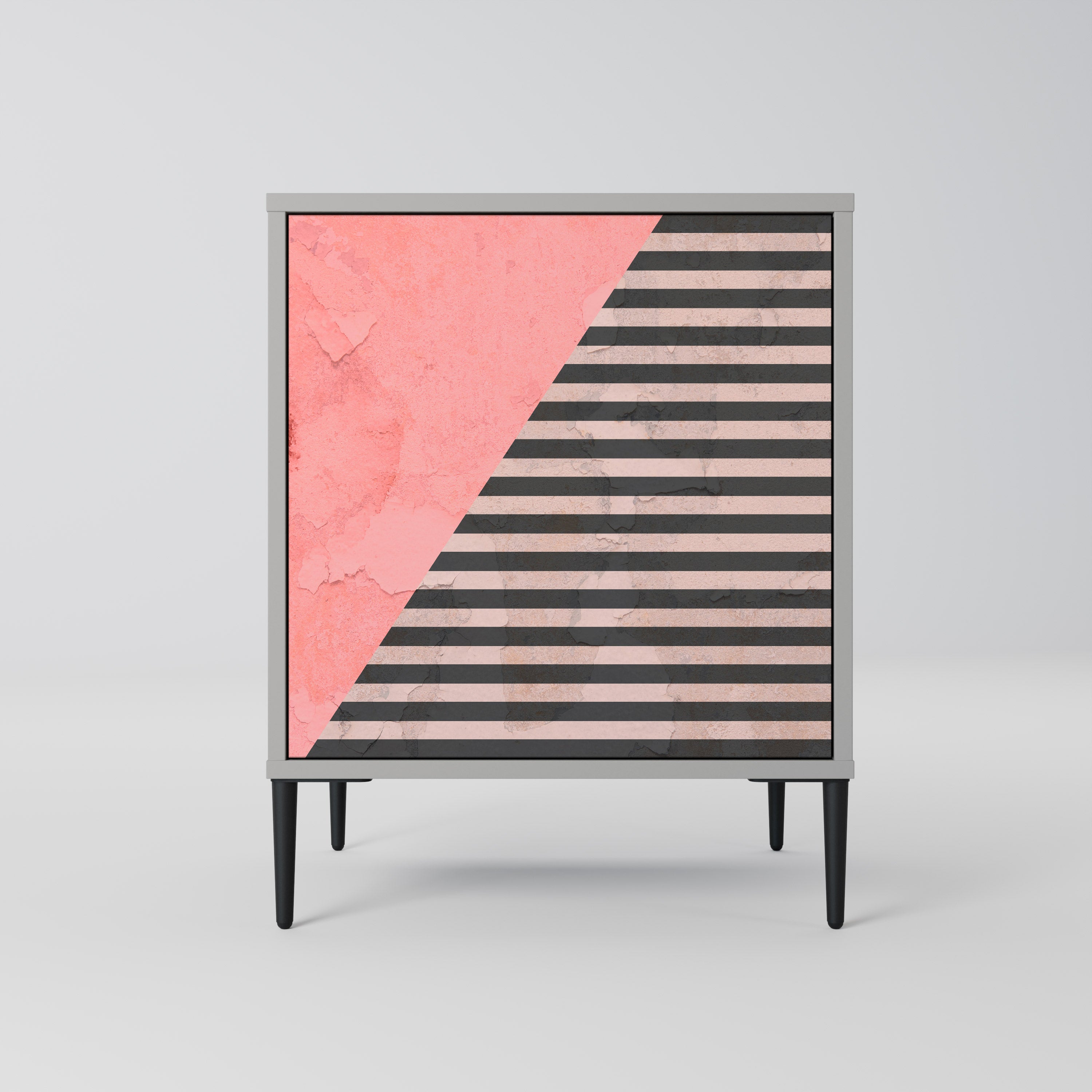 GLAMOROUS STRIPE Sideboard mit 1 Tür in Grau