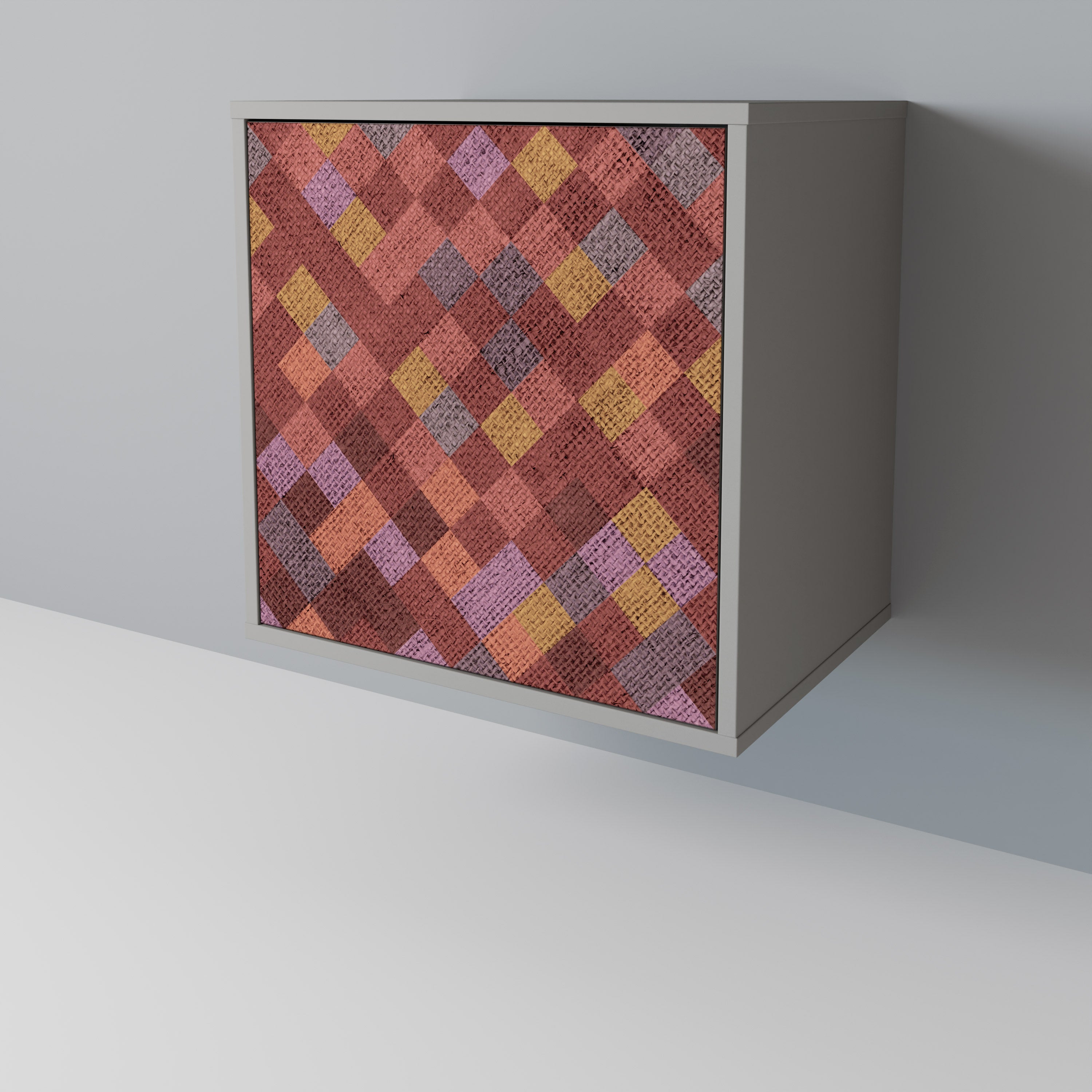 PAINTED SQUARES Sideboard mit 1 Tür in Grau