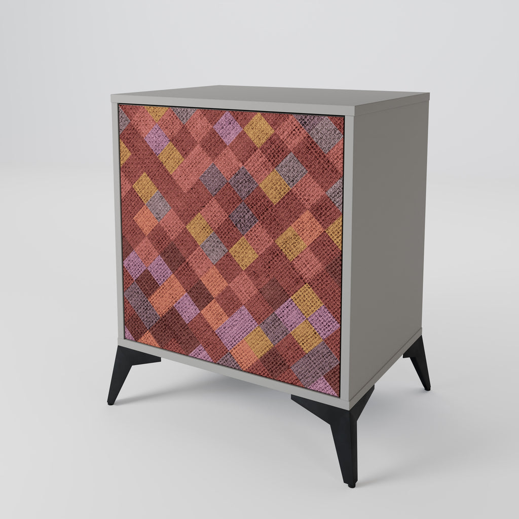 PAINTED SQUARES Sideboard mit 1 Tür in Grau