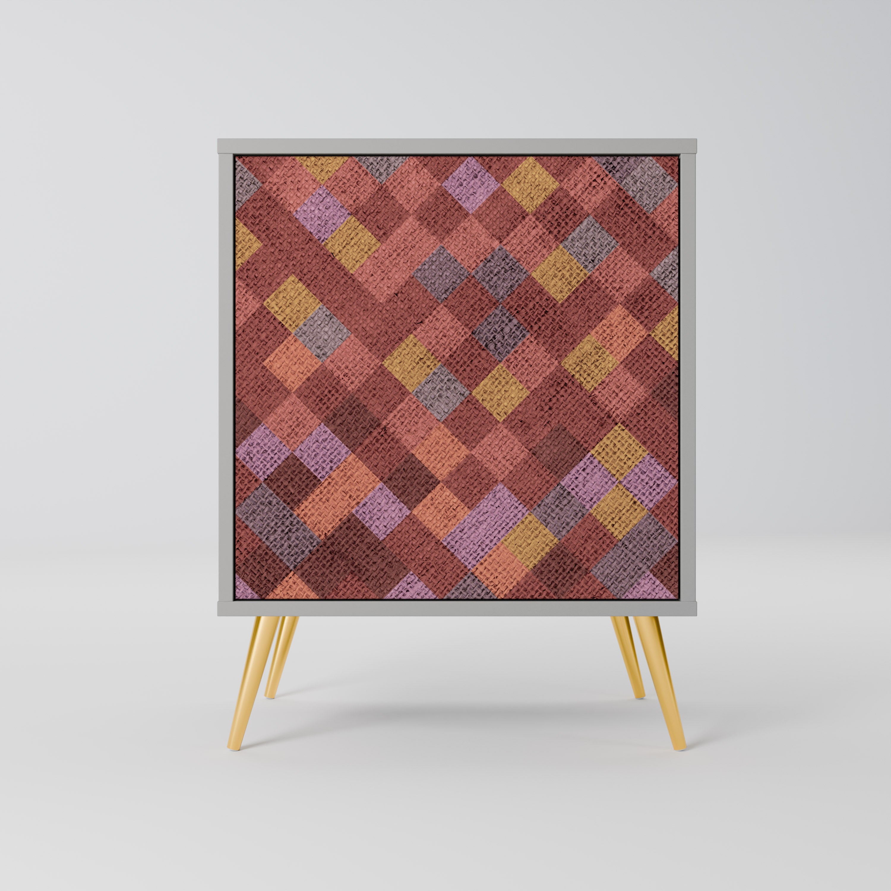 PAINTED SQUARES Sideboard mit 1 Tür in Grau