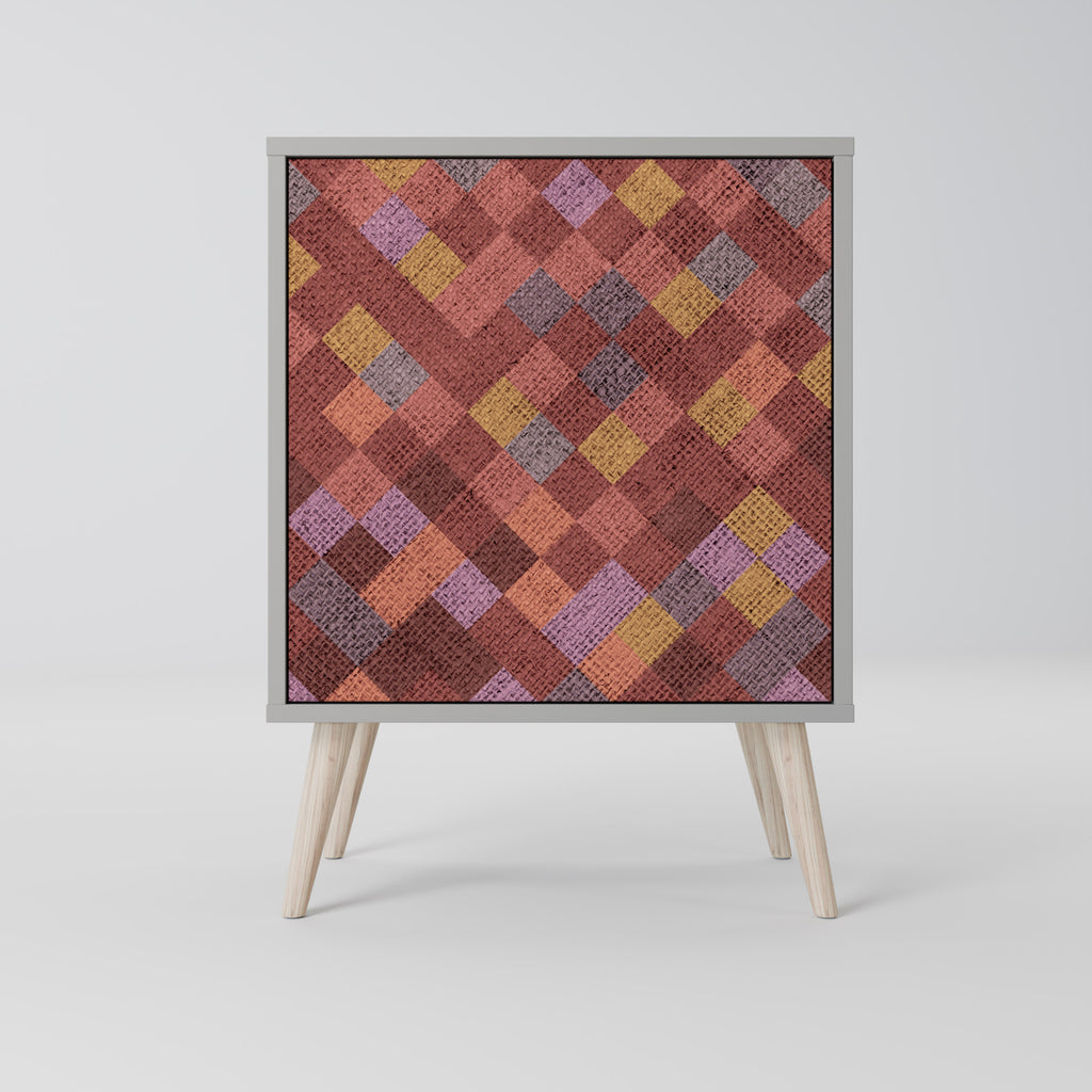 PAINTED SQUARES Sideboard mit 1 Tür in Grau