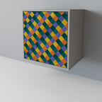 PAINTED SQUARES MIX Sideboard mit 1 Tür in Grau