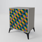 PAINTED SQUARES MIX Sideboard mit 1 Tür in Grau