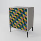 PAINTED SQUARES MIX Sideboard mit 1 Tür in Grau