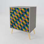 PAINTED SQUARES MIX Sideboard mit 1 Tür in Grau
