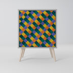 PAINTED SQUARES MIX Sideboard mit 1 Tür in Grau