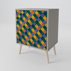 PAINTED SQUARES MIX Sideboard mit 1 Tür in Grau