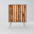 NATURAL WOOD Sideboard mit 1 Tür in Grau