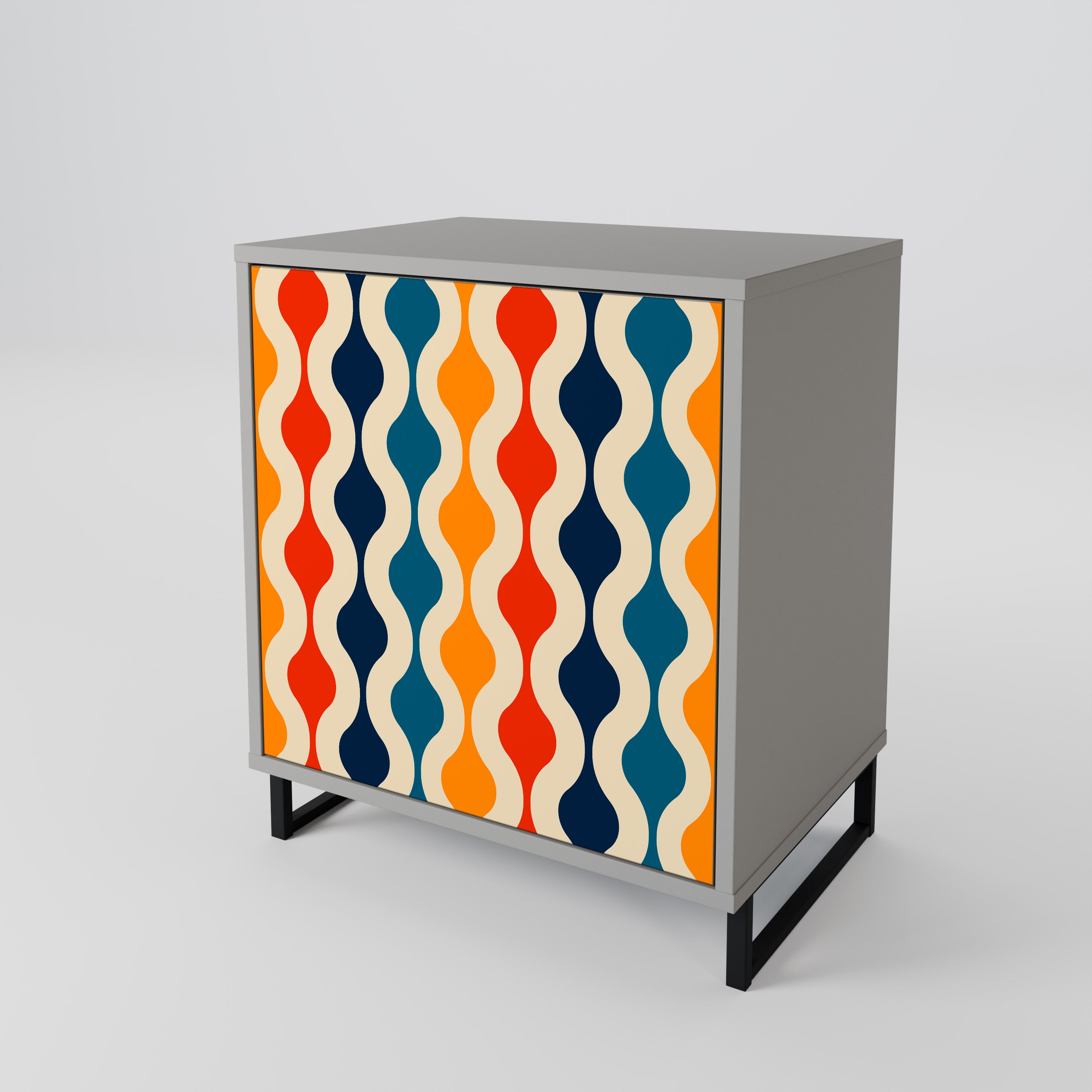 COLORFUL NOSTALGIA Sideboard mit 1 Tür in Grau