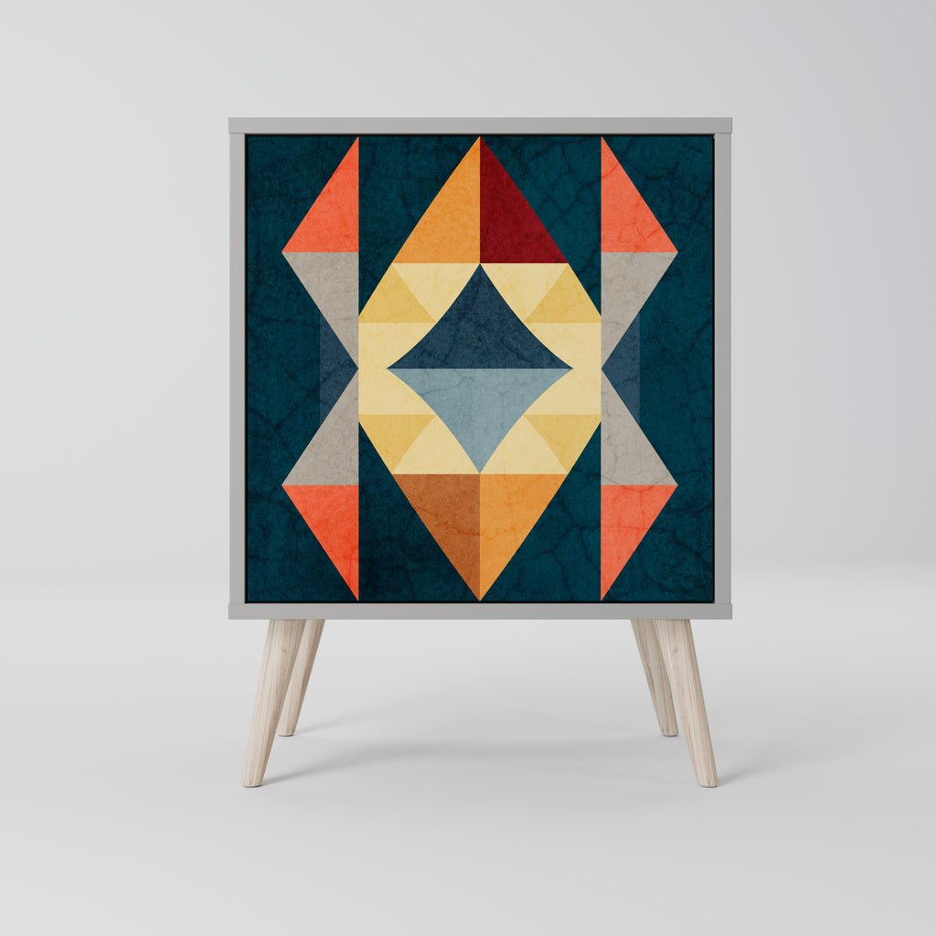 CRACKED ILLUSION Sideboard mit 1 Tür in Grau