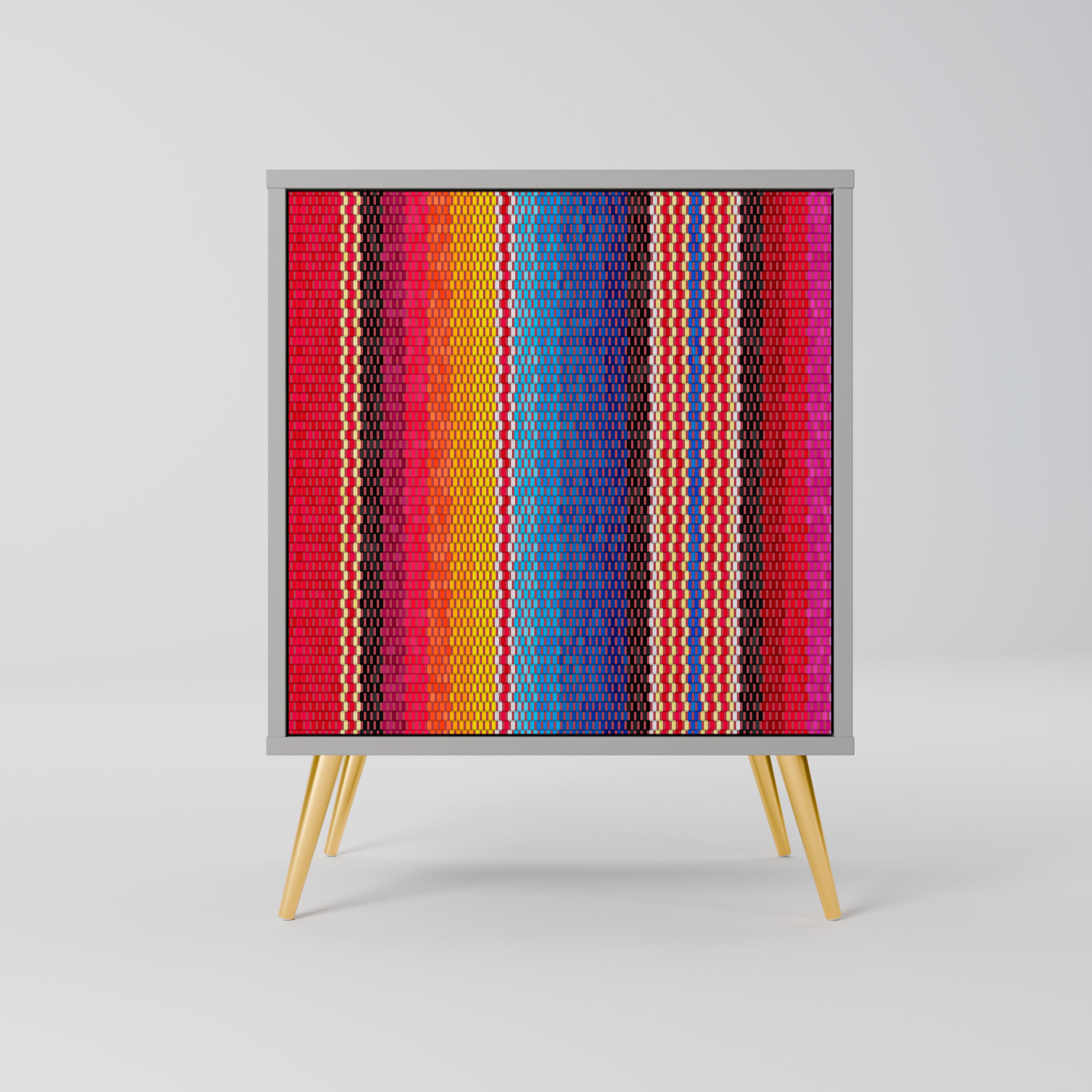 ETHNIC MEXICAN Sideboard mit 1 Tür in Grau