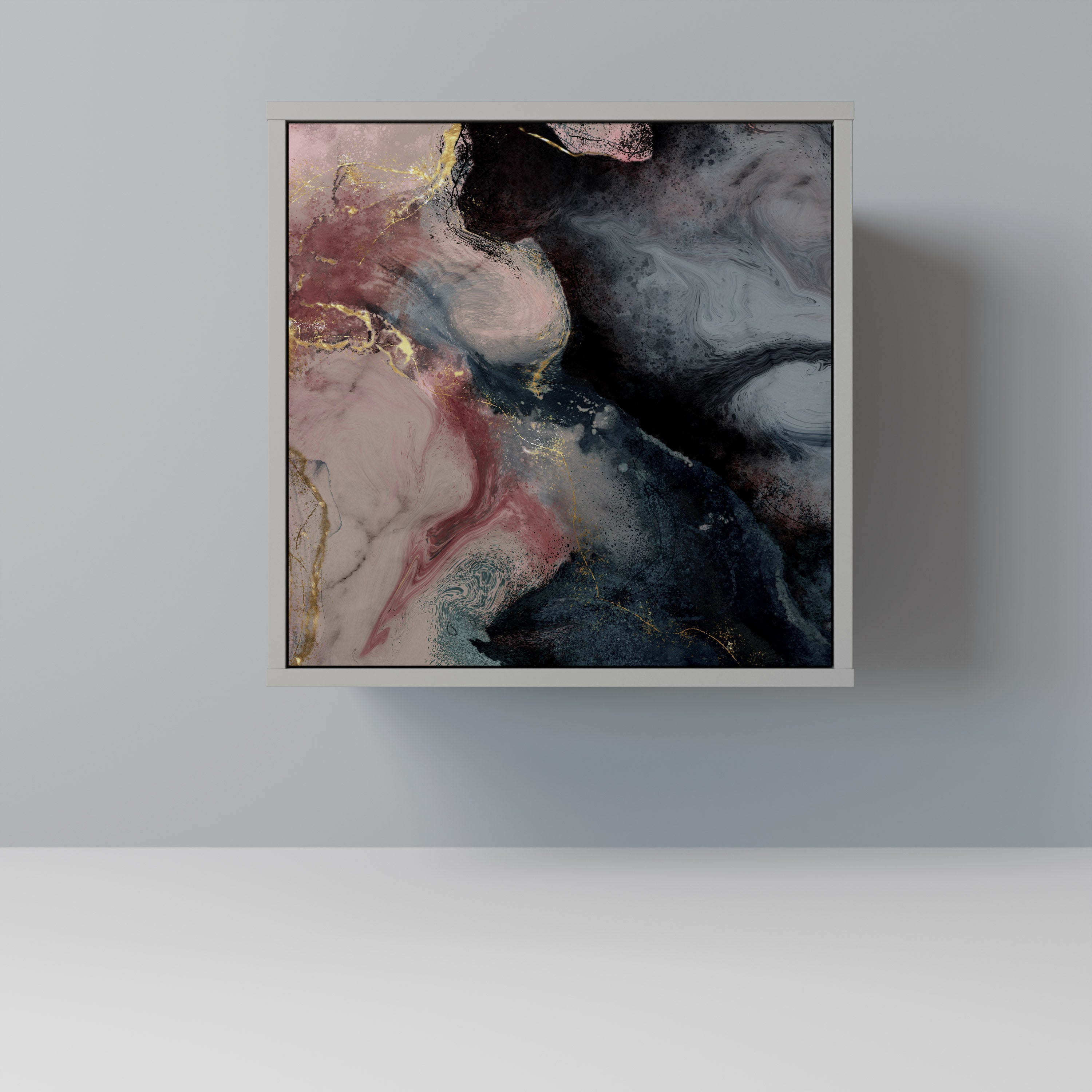 GILDED SWIRLS Sideboard mit 1 Tür in Grau