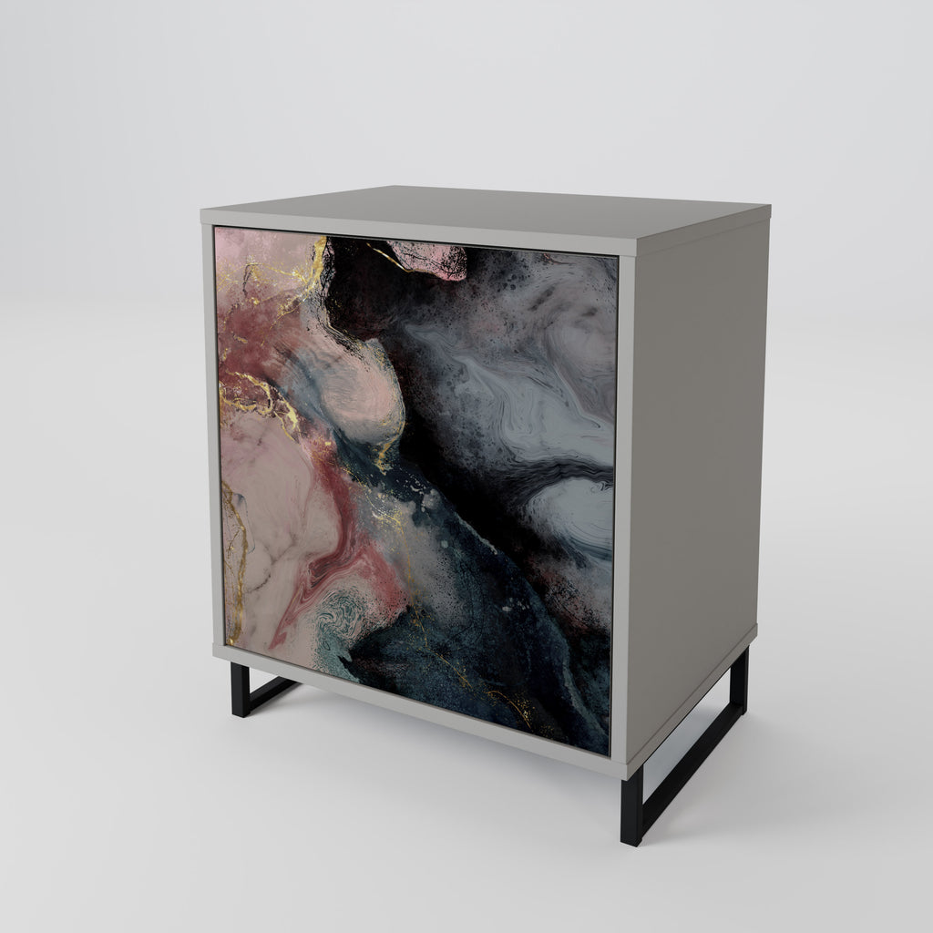 GILDED SWIRLS Sideboard mit 1 Tür in Grau