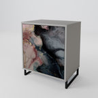 GILDED SWIRLS Sideboard mit 1 Tür in Grau