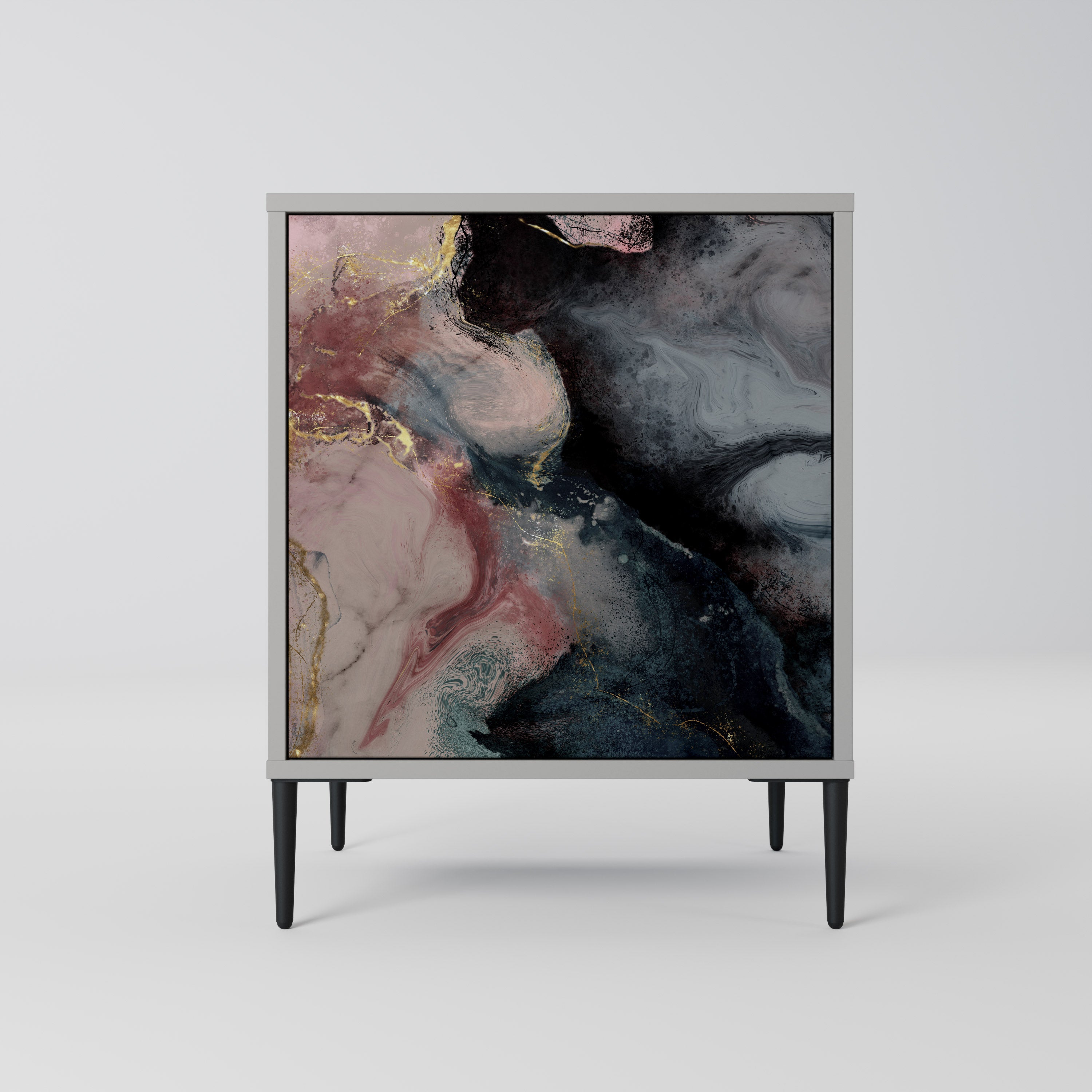 GILDED SWIRLS Sideboard mit 1 Tür in Grau