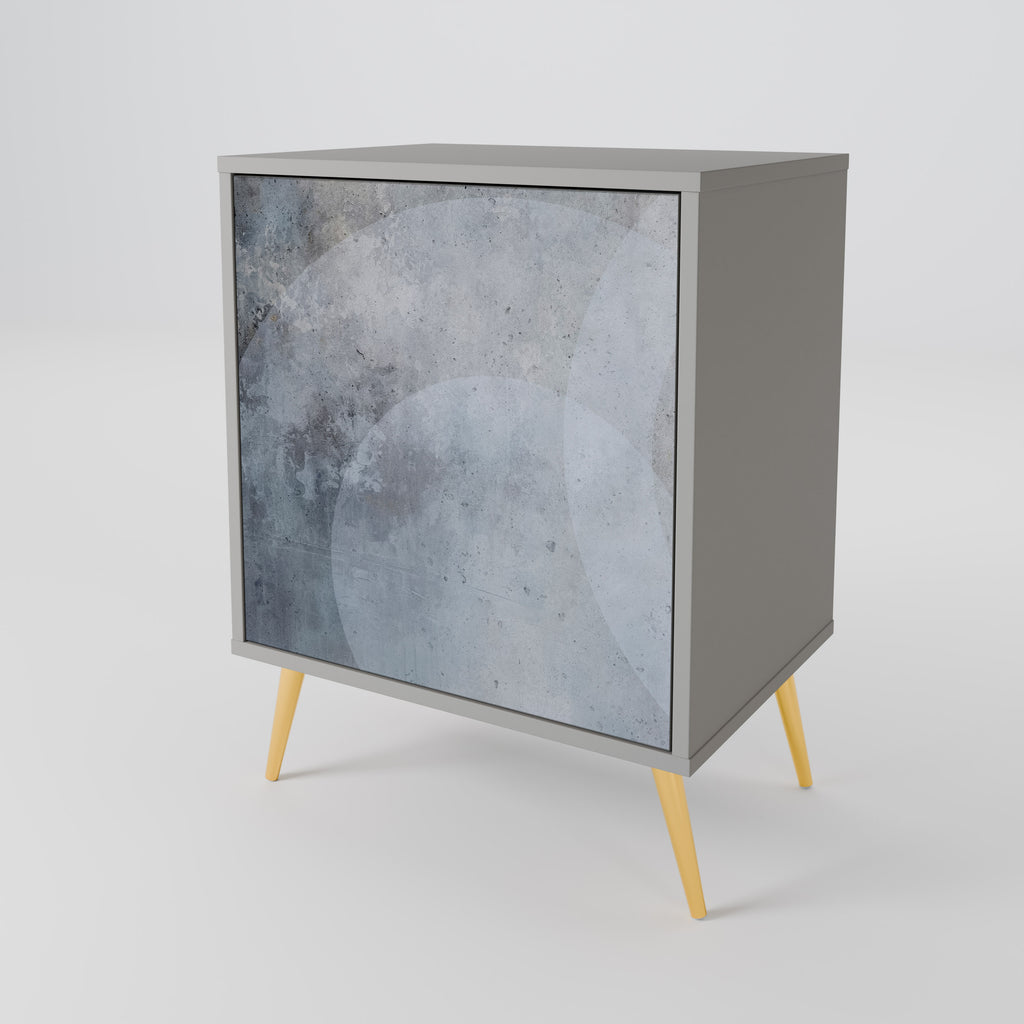 MUTED ARC 1-Door Sideboard in Grey Finish