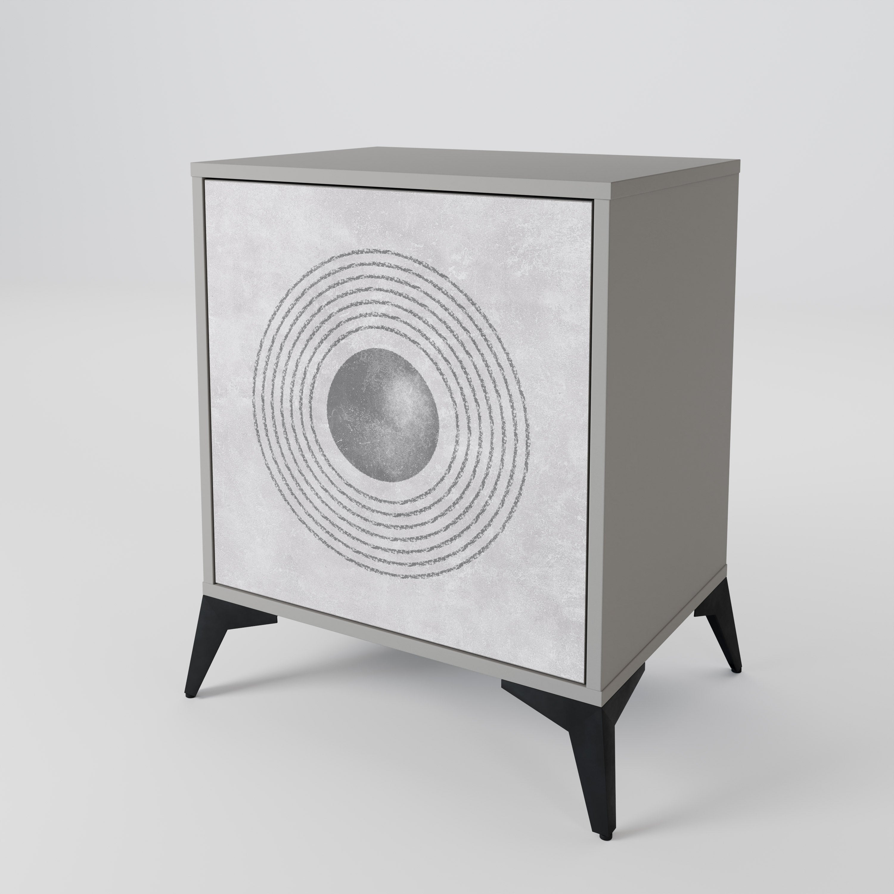 SOLID CIRCLES Sideboard mit 1 Tür in Grau