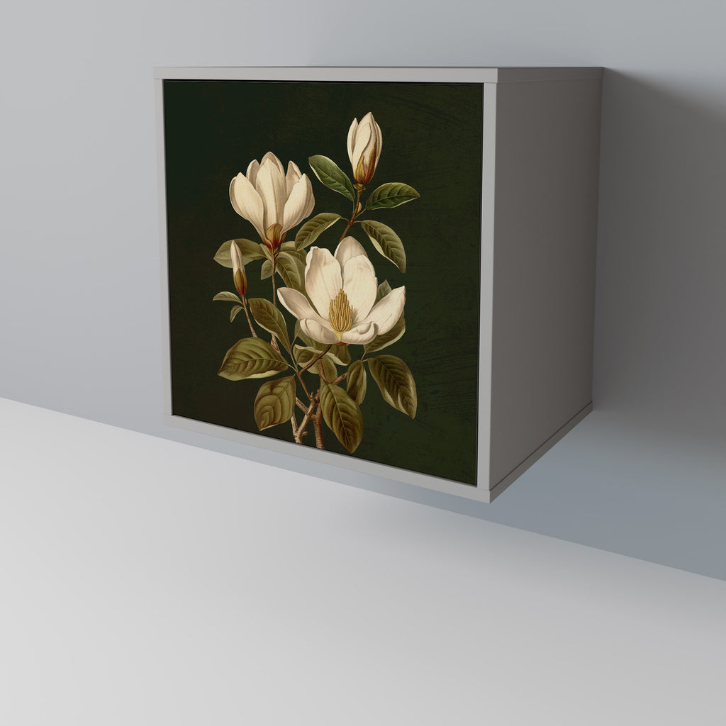 FLORAL NOIR 1-Door Sideboard in Grey Finish