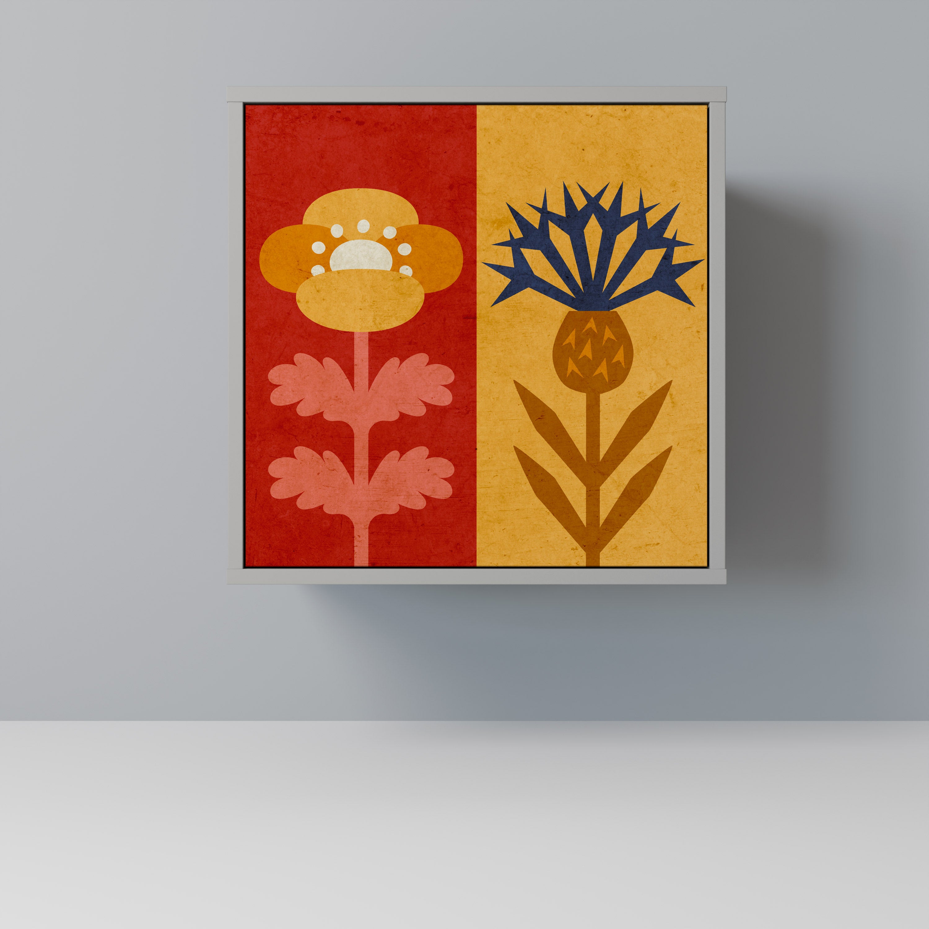 SCANDIC FLOWERET Sideboard mit 1 Tür in Grau