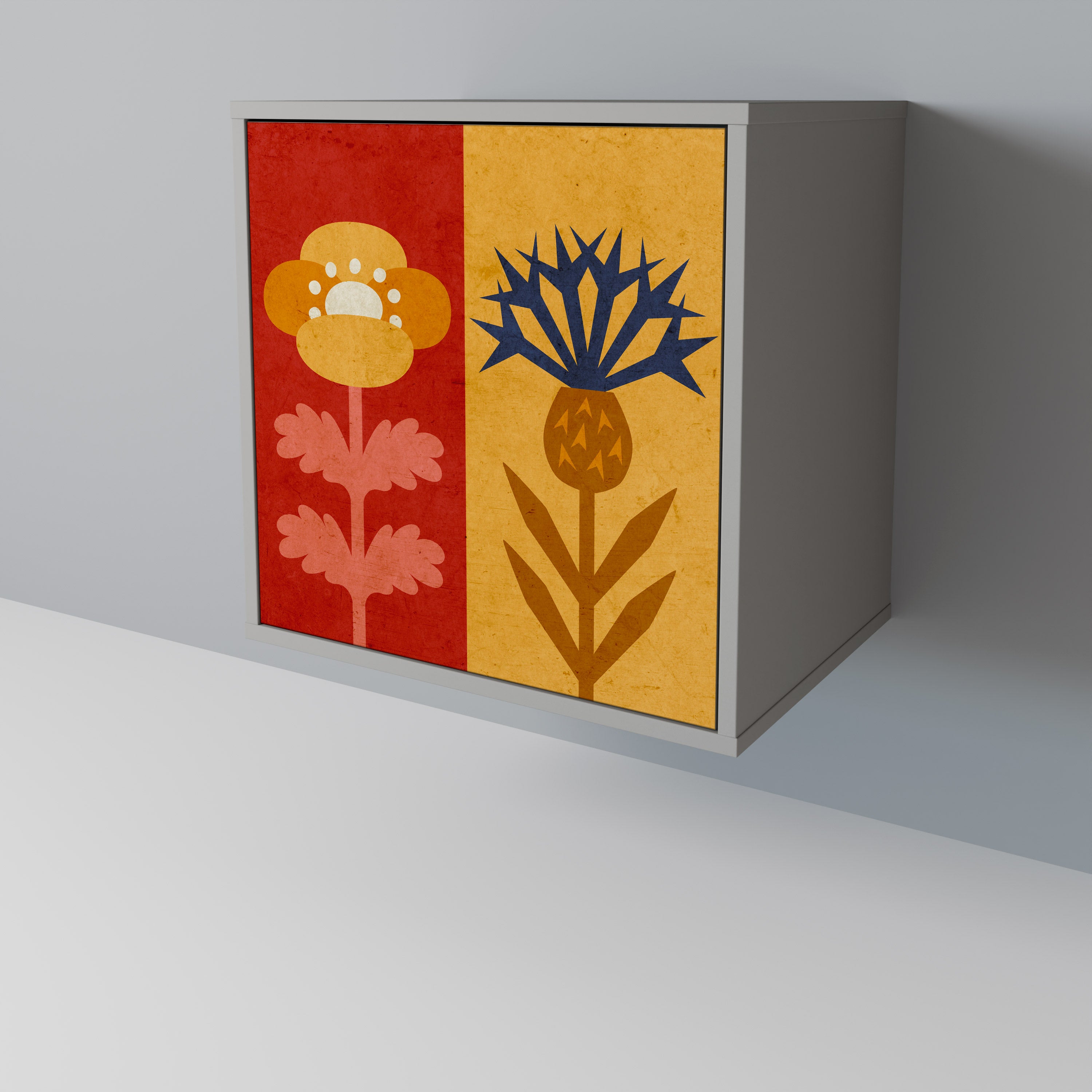 SCANDIC FLOWERET Sideboard mit 1 Tür in Grau