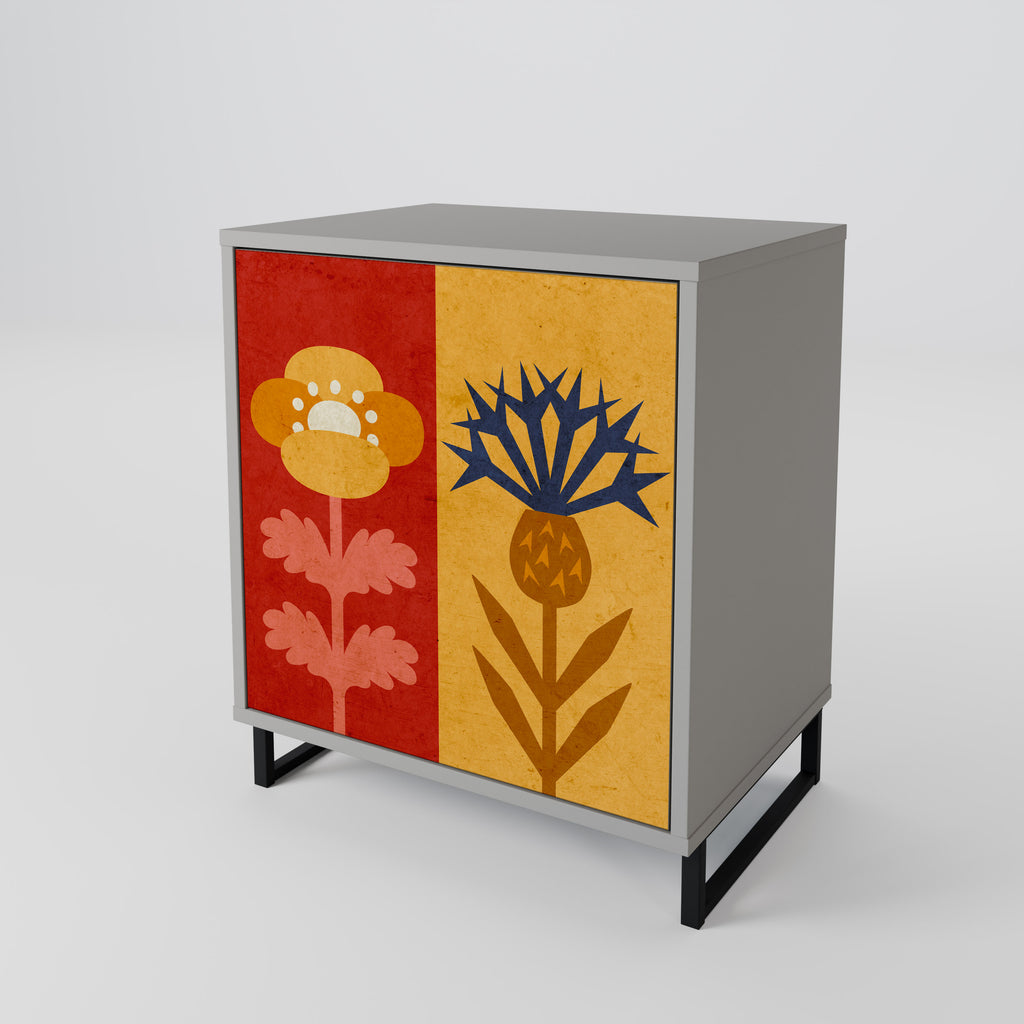 SCANDIC FLOWERET Sideboard mit 1 Tür in Grau