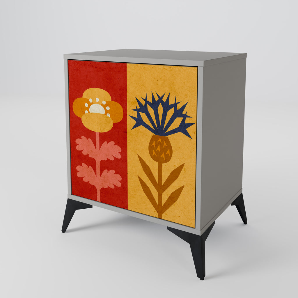 SCANDIC FLOWERET Sideboard mit 1 Tür in Grau