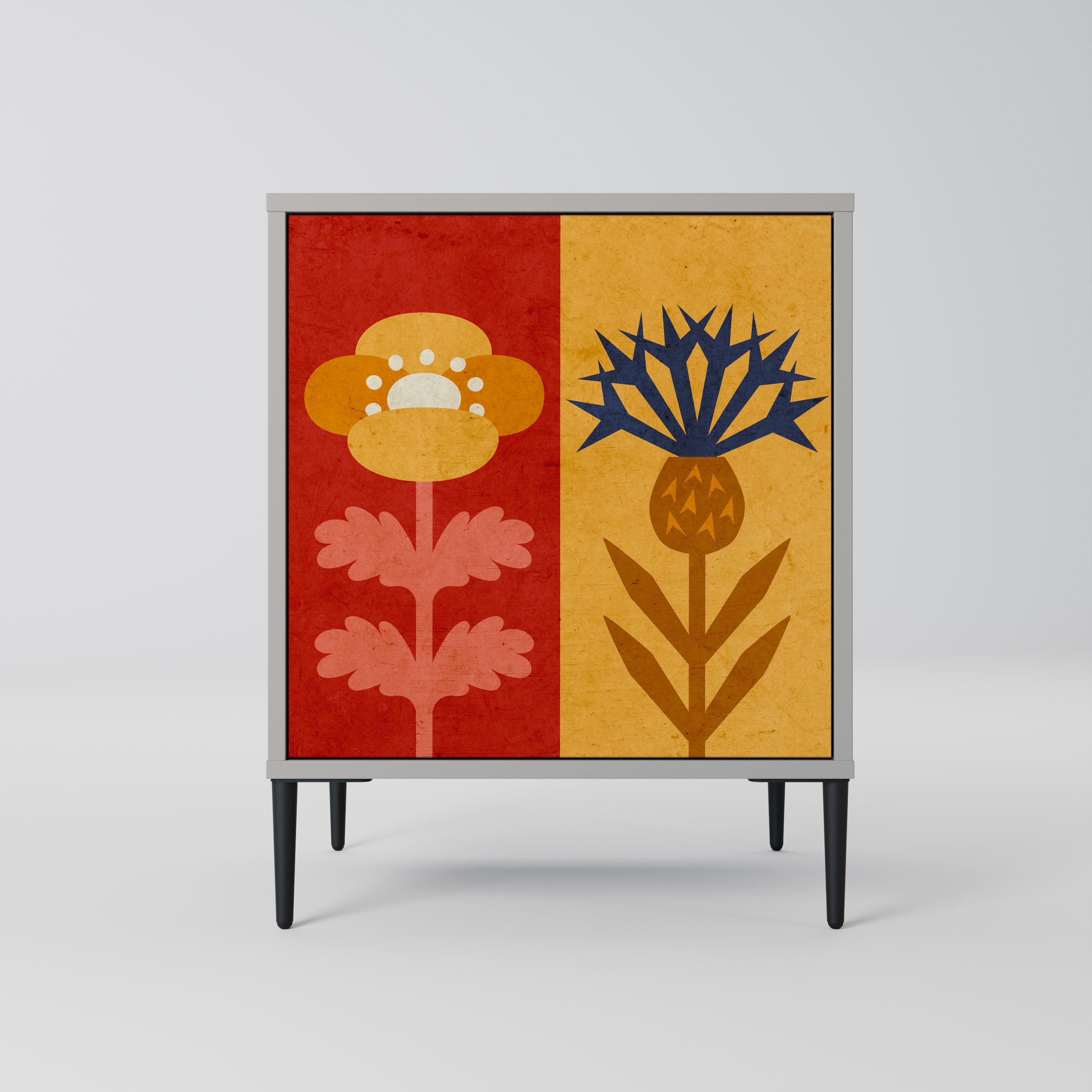 SCANDIC FLOWERET Sideboard mit 1 Tür in Grau