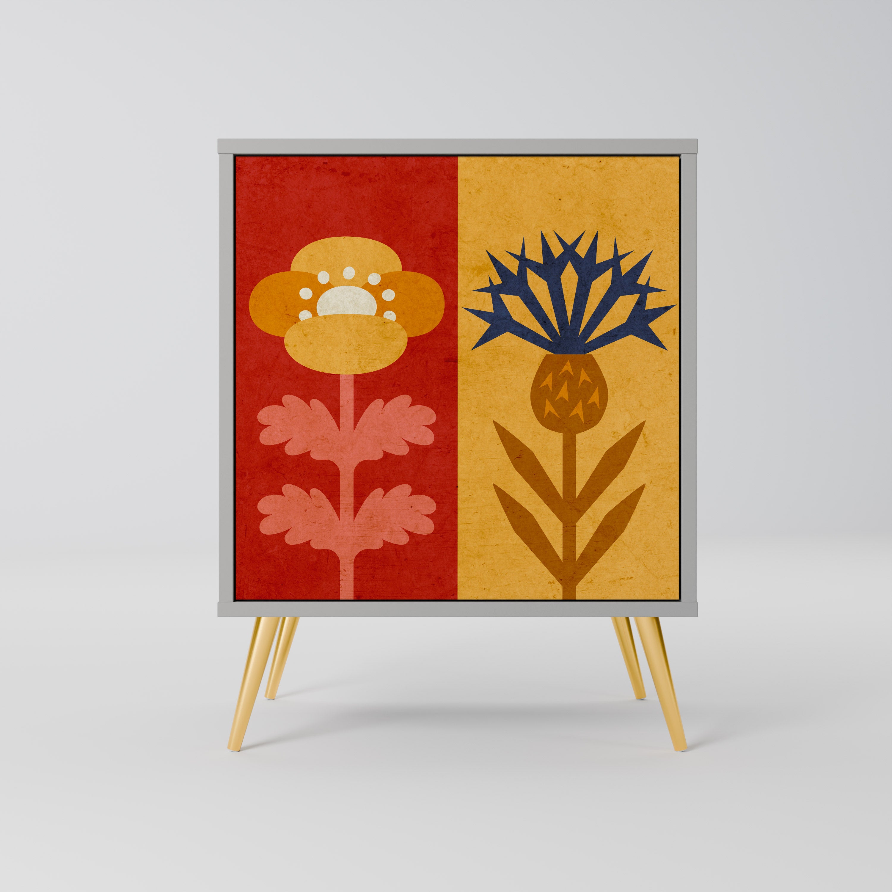 SCANDIC FLOWERET Sideboard mit 1 Tür in Grau