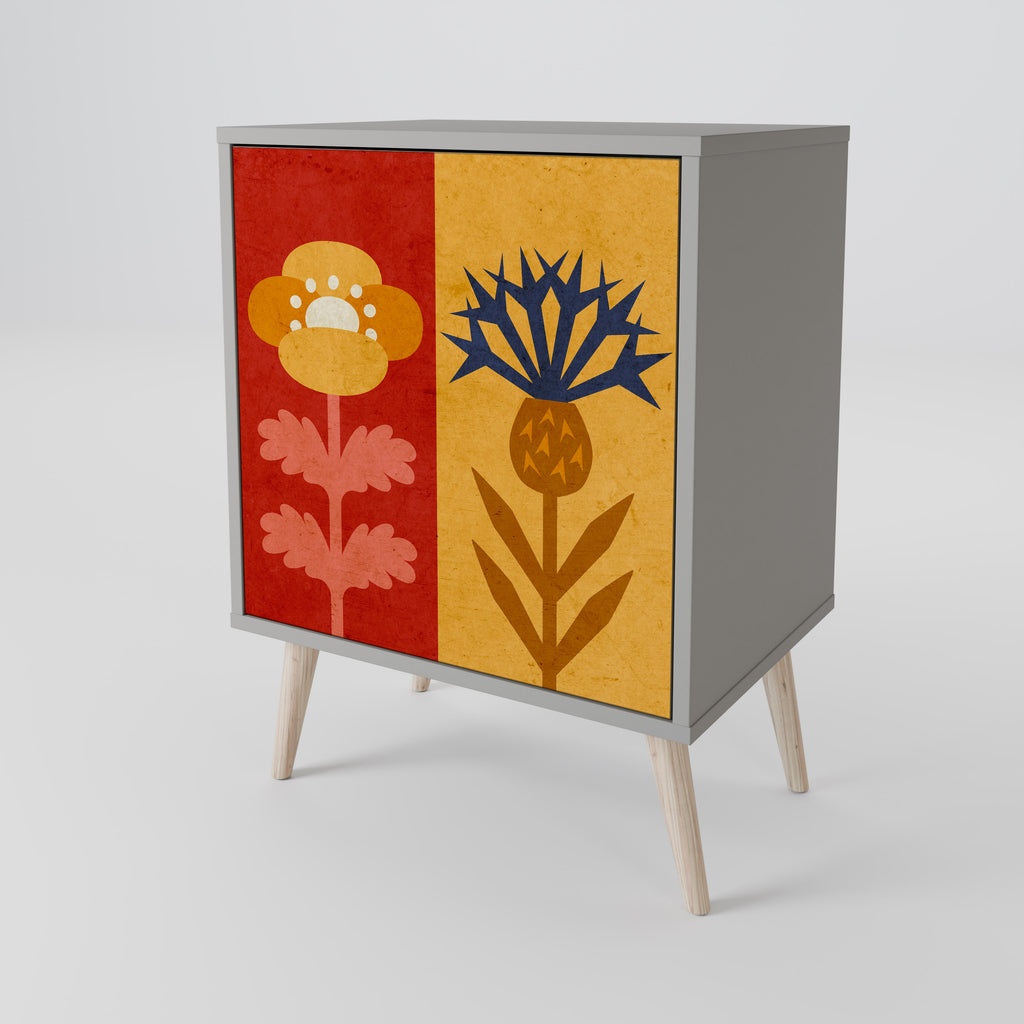 SCANDIC FLOWERET Sideboard mit 1 Tür in Grau