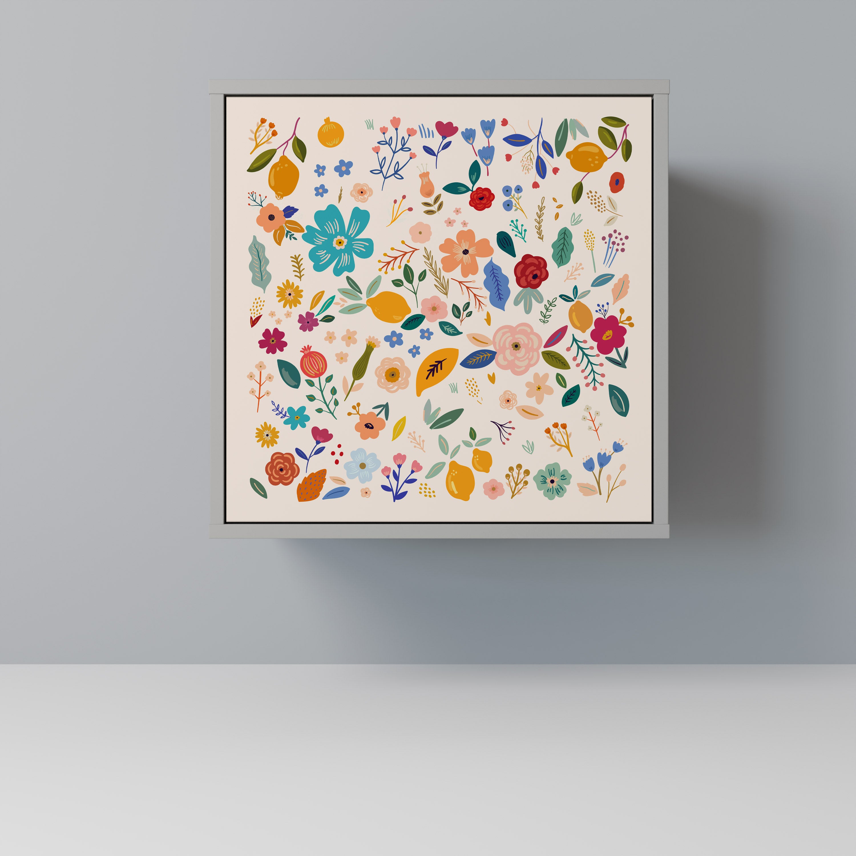 FLORAL COMBINATION Sideboard mit 1 Tür in Grau